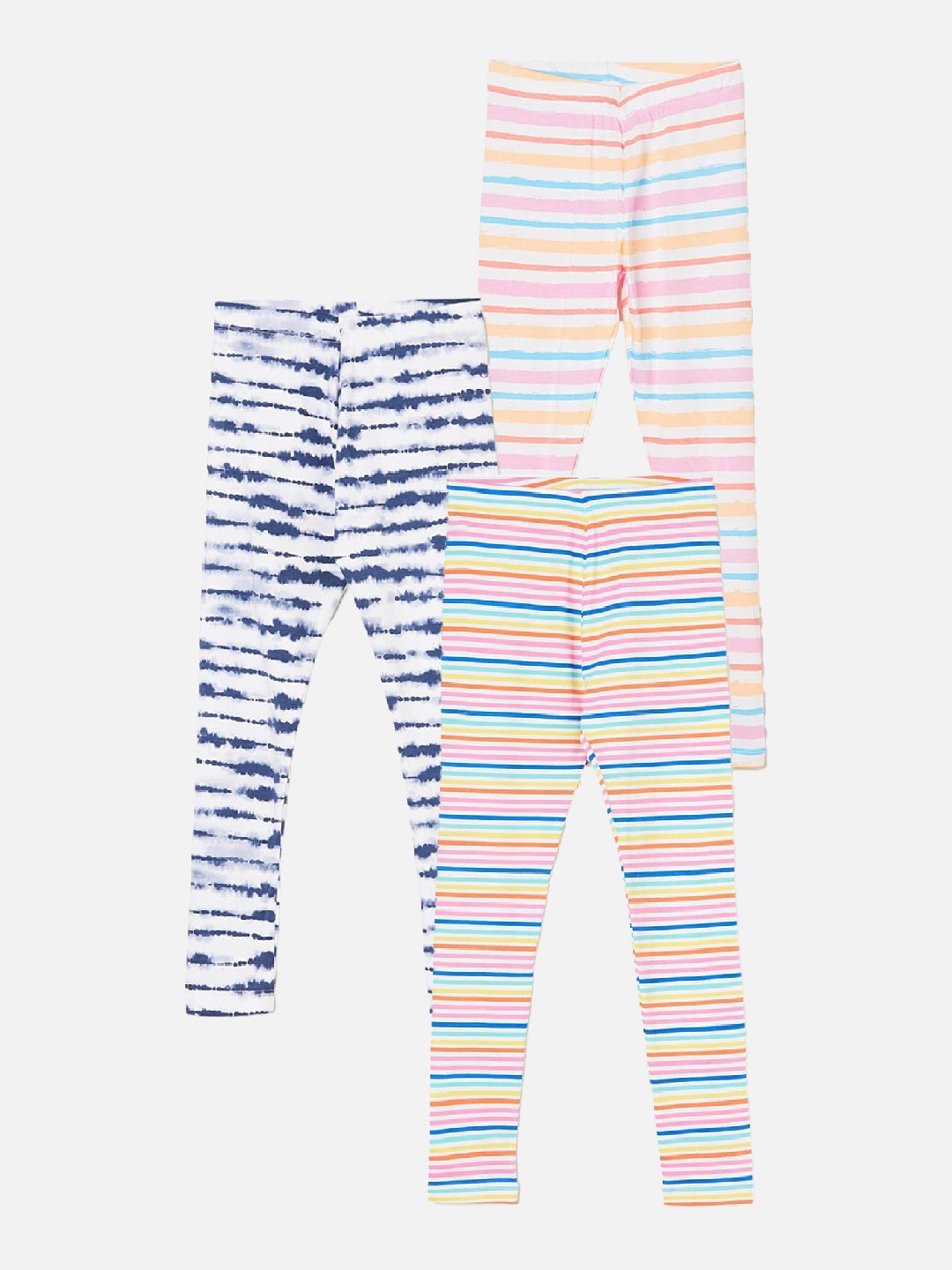 

Fame Forever by Lifestyle Girls Pack Of 3 Striped Ankle Length Leggings, Blue