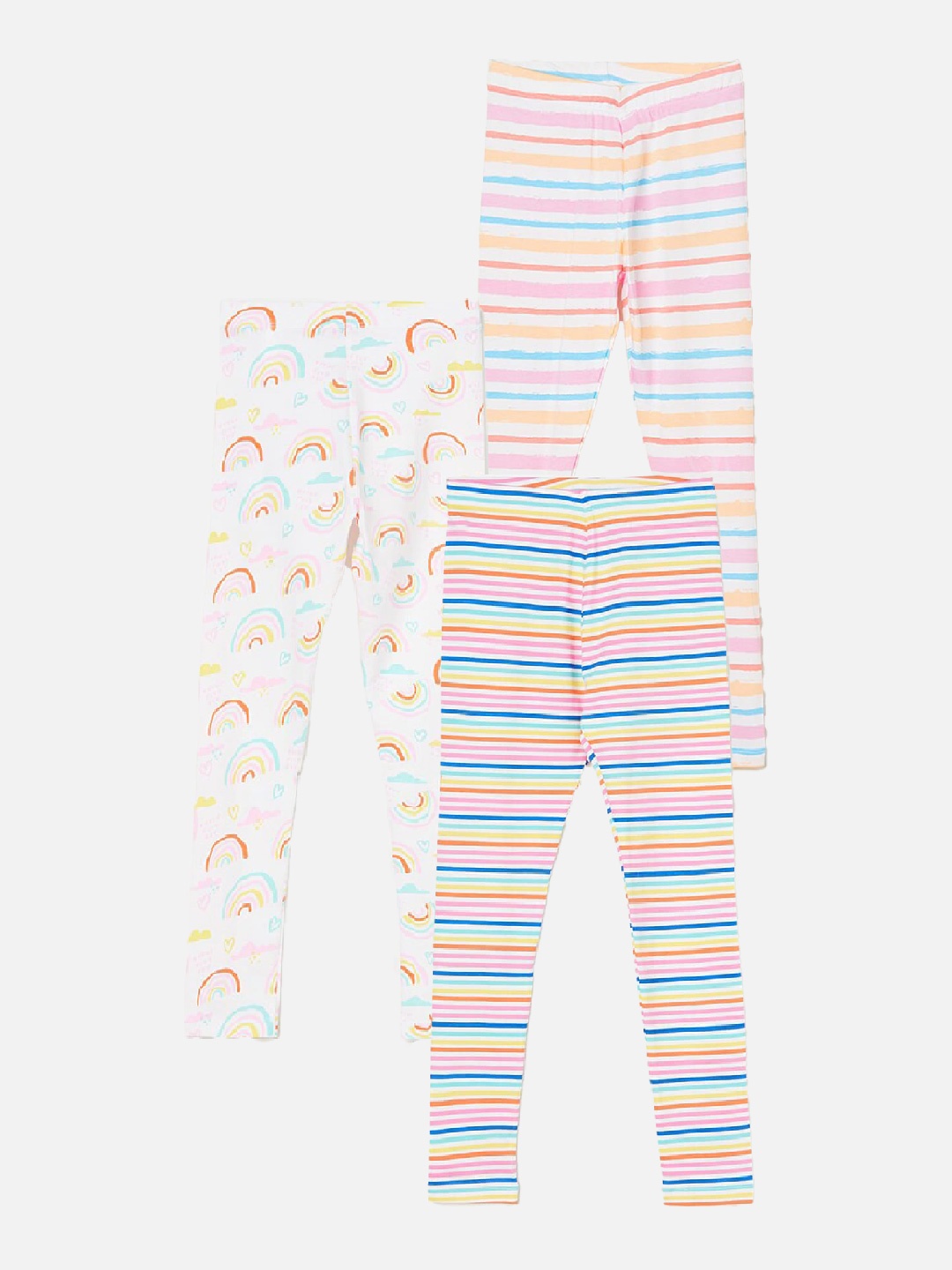 

Fame Forever by Lifestyle Girls Pack Of 3 Striped Ankle Length Leggings, Blue