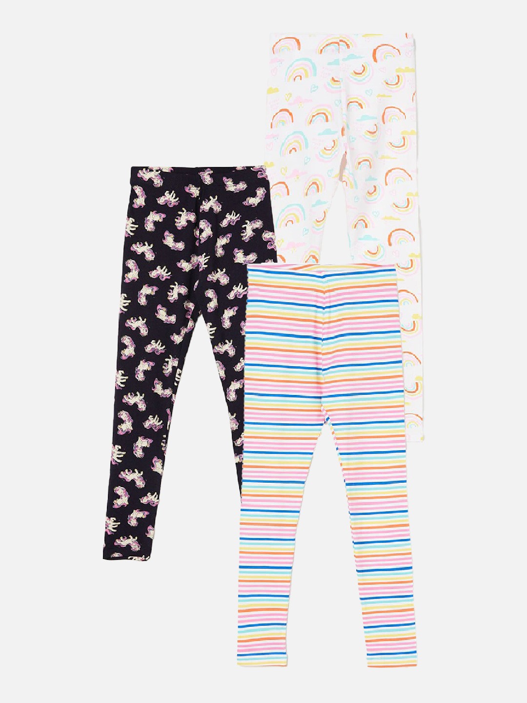 

Fame Forever by Lifestyle Girls Pack Of 3 Printed Ankle Length Leggings, Blue