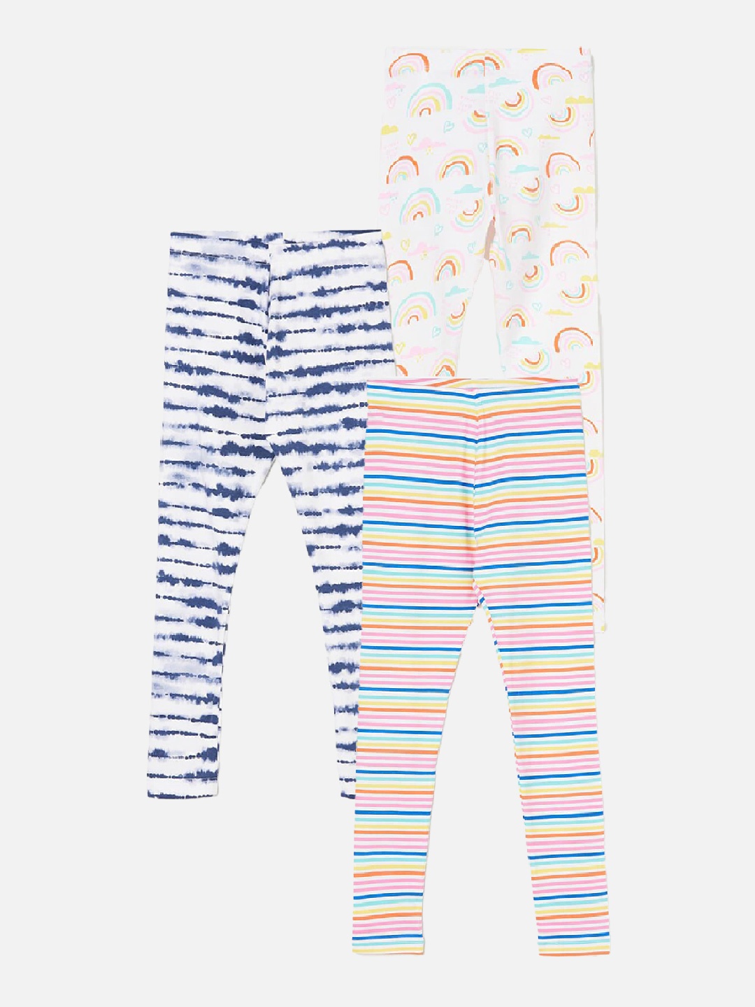 

Fame Forever by Lifestyle Girls Pack Of 3 Printed Ankle Length Leggings, Blue