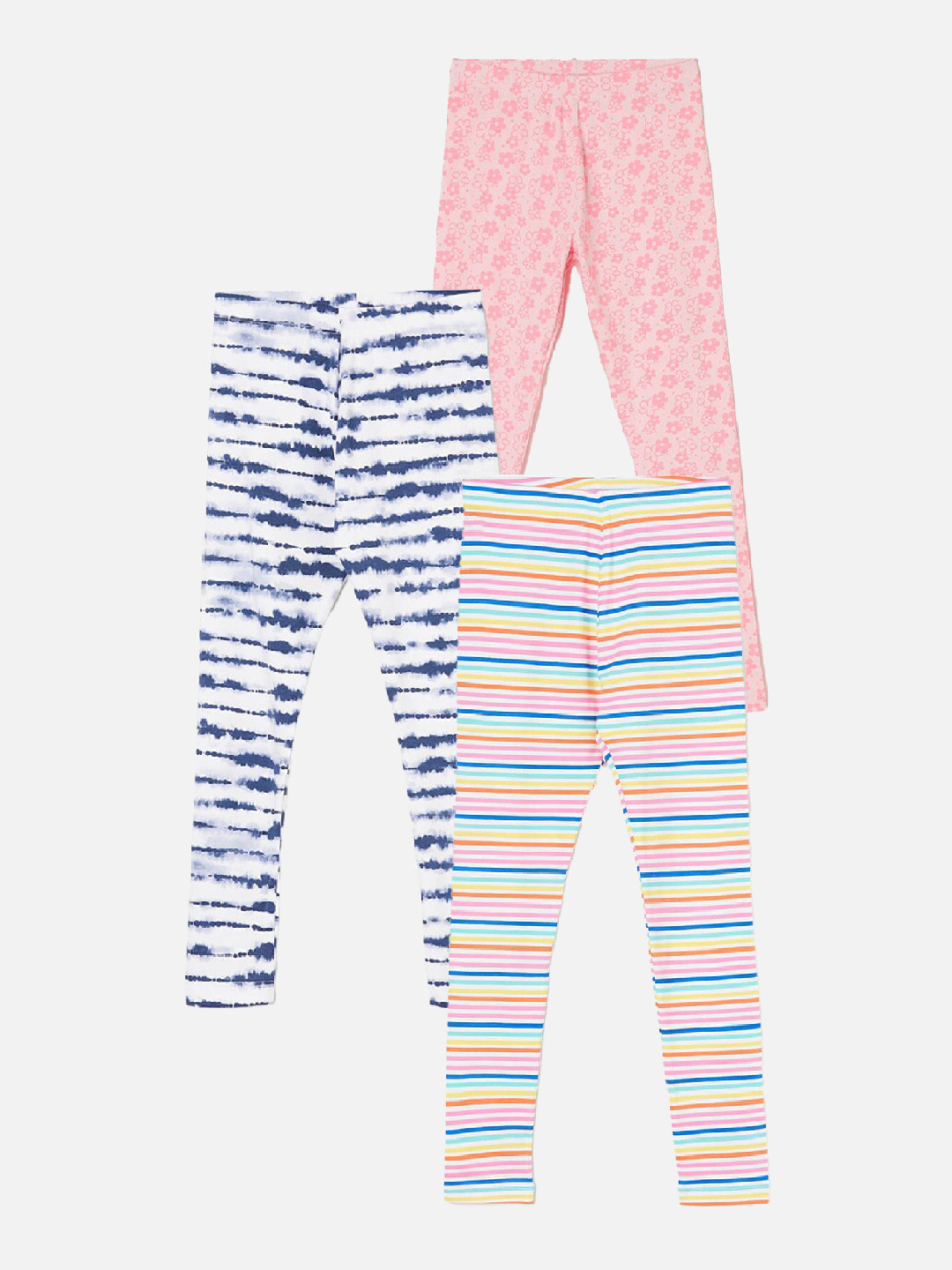 

Fame Forever by Lifestyle Girls Pack Of 3 Striped Ankle Length Leggings, Blue