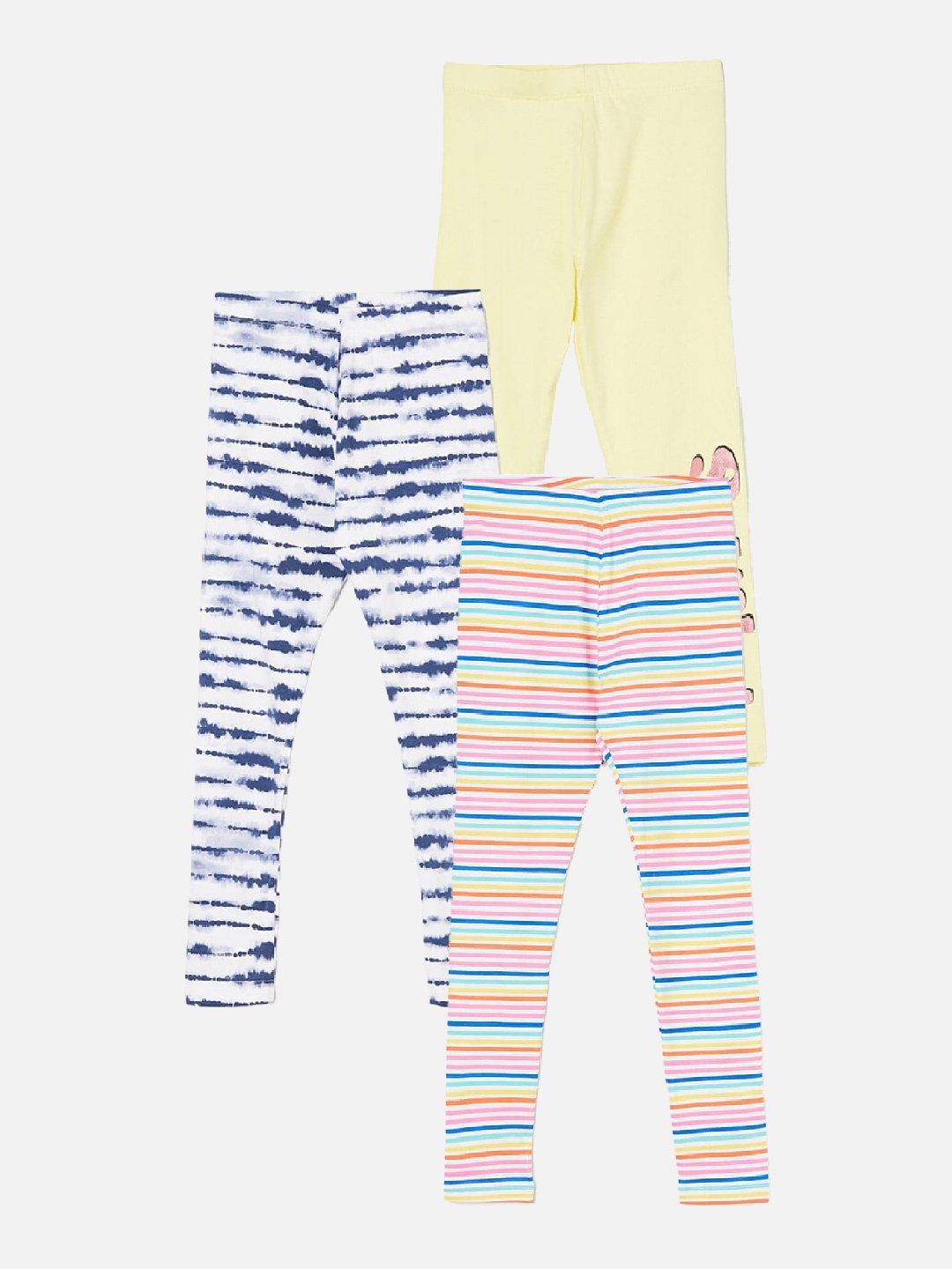 

Fame Forever by Lifestyle Girls Pack Of 3 Striped Ankle Length Leggings, Blue