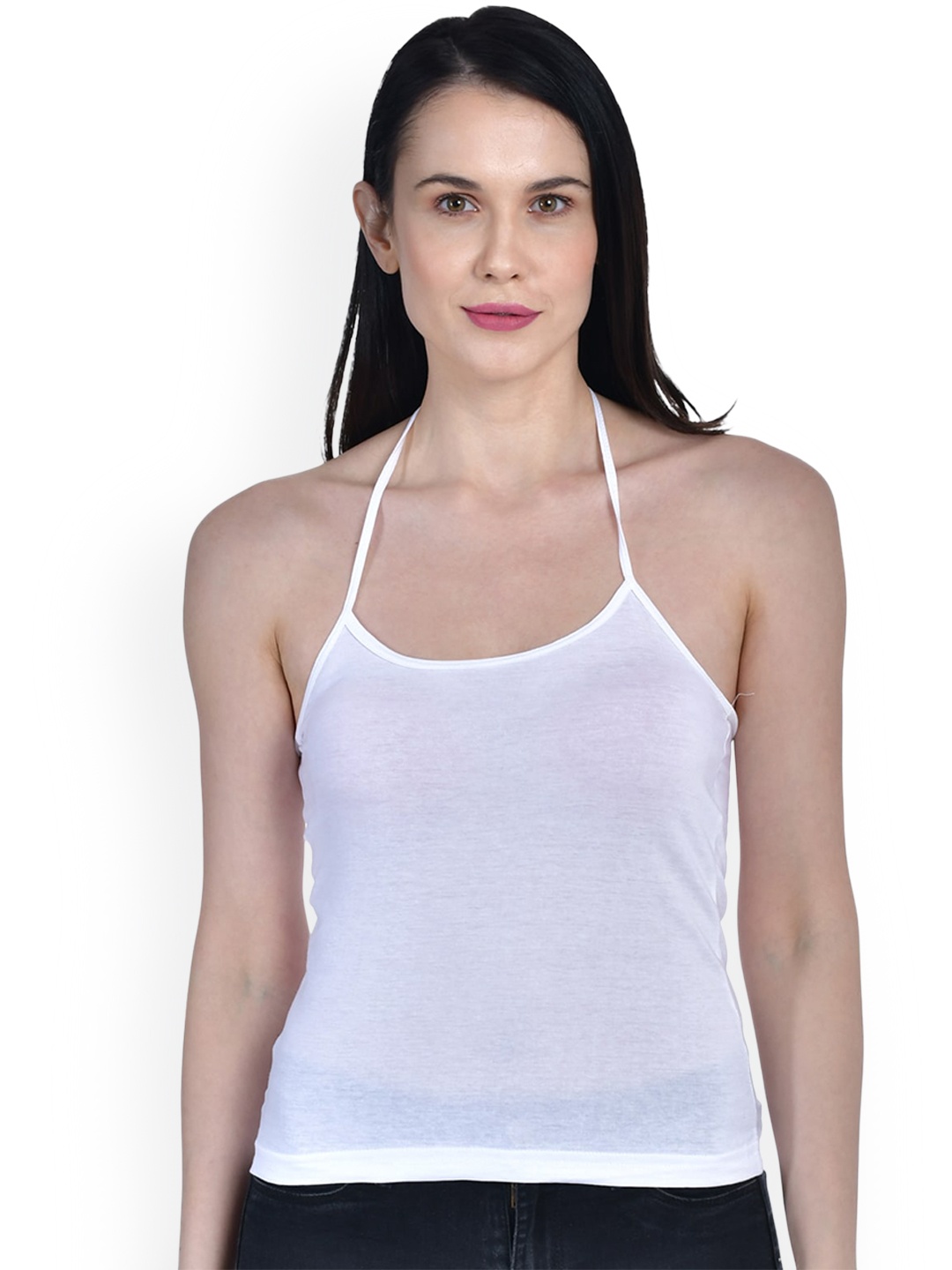 

Aimly Cotton Halter-Neck Camisole, White