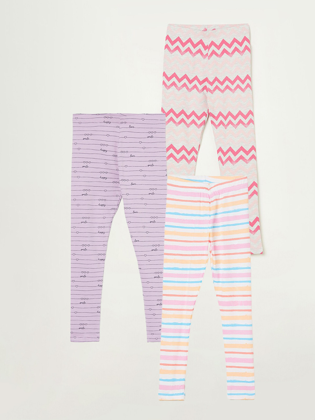 

Fame Forever by Lifestyle Girls Pack Of 3 Ankle Length Leggings, White
