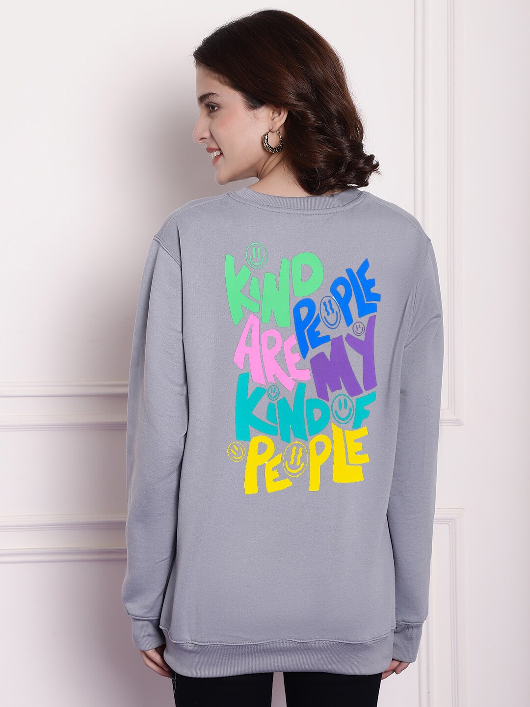 

Imsa Moda Typography Printed Sweatshirt, Grey