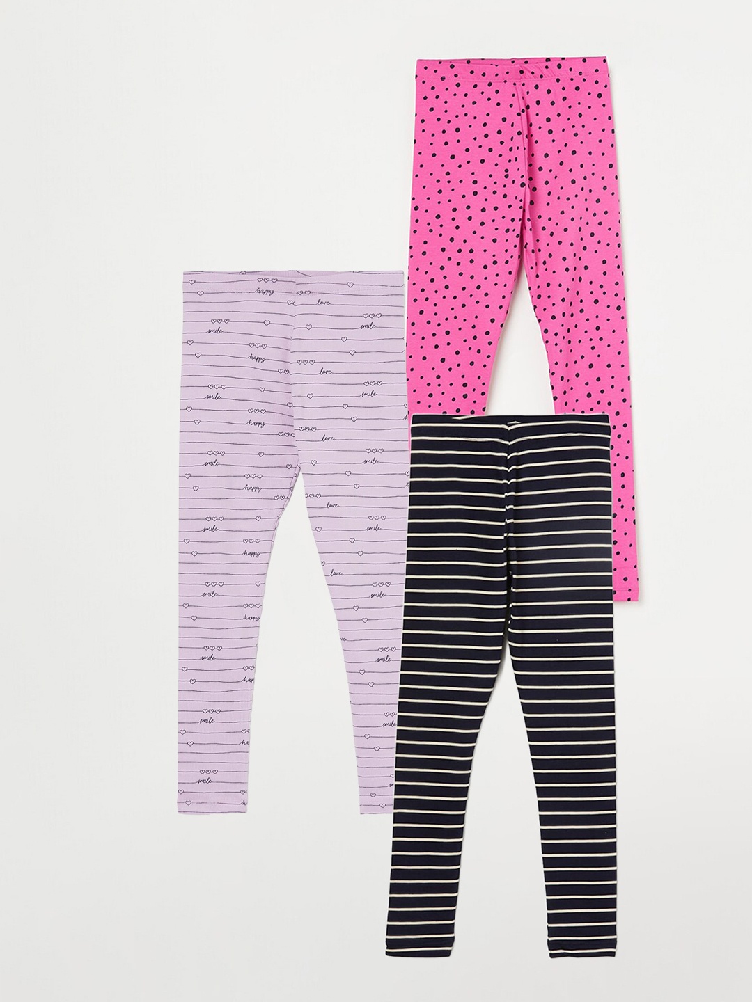 

Fame Forever by Lifestyle Girls Pack Of 3 Printed Ankle Length Leggings, Blue