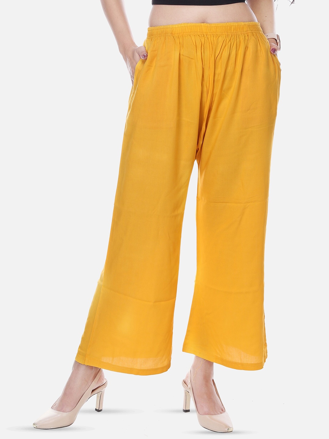 

Comfy Pro Wide Leg Palazzos, Mustard