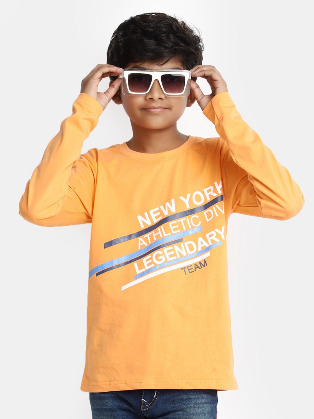 

V-Mart Boys Typography Printed Cotton T-Shirt, Orange