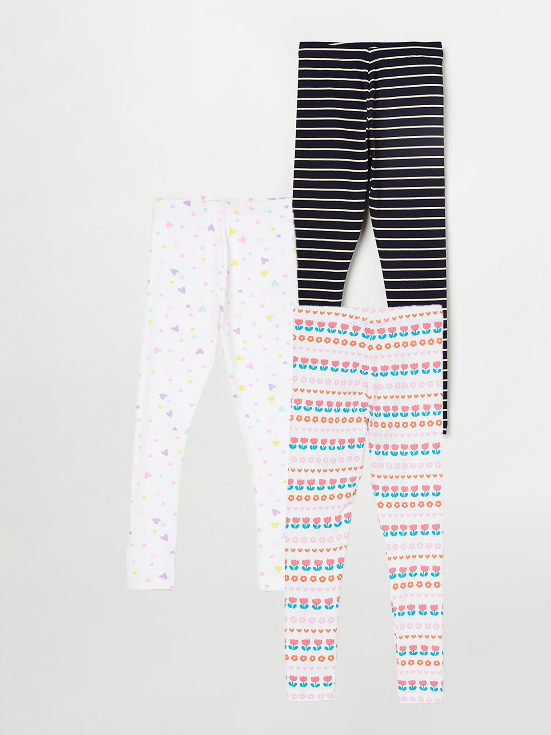 Fame Forever by Lifestyle Girls Pack Of 3 Ankle Length Leggings, White