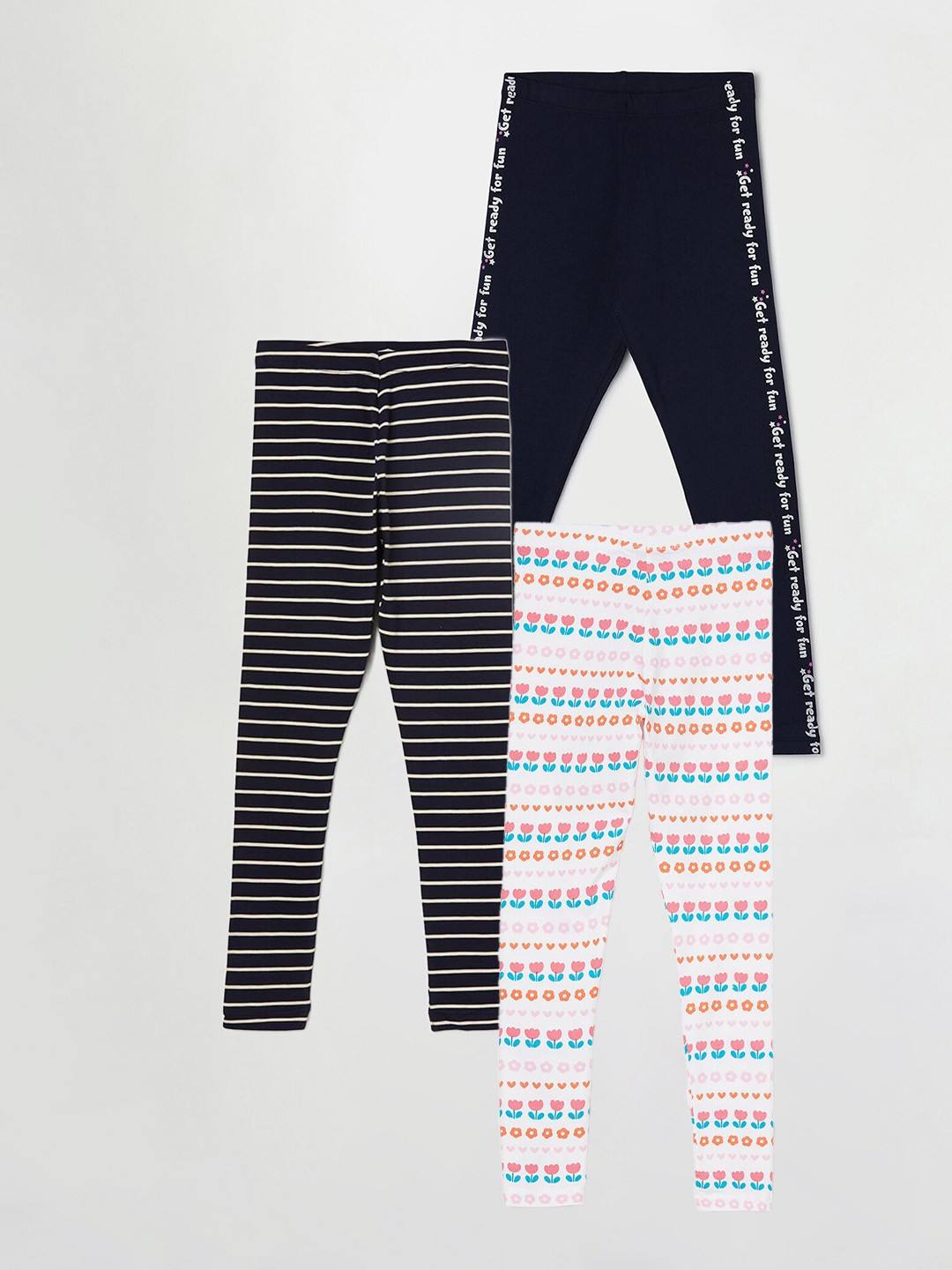 

Fame Forever by Lifestyle Girls Pack Of 3 Ankle Length Leggings, White