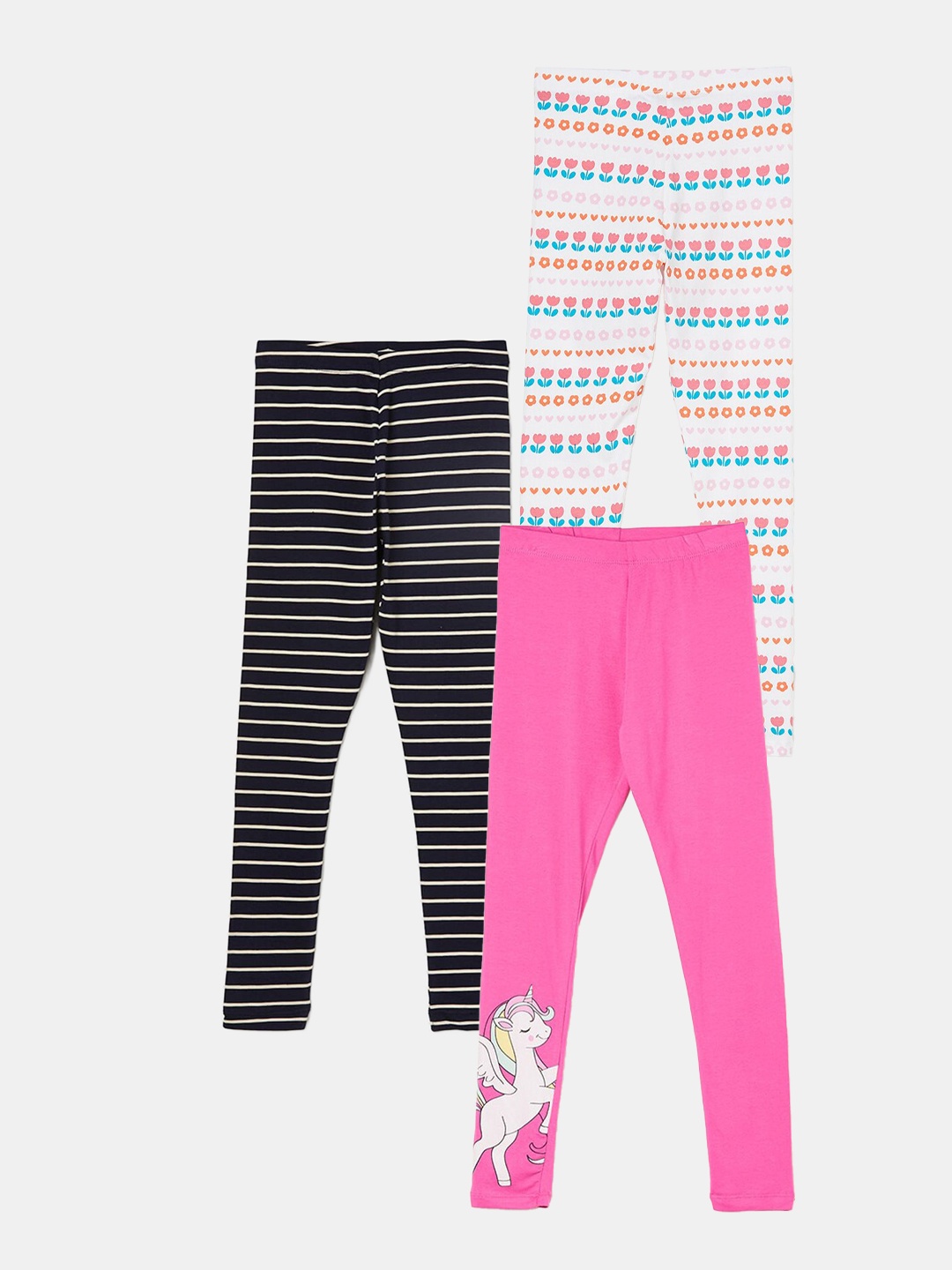 

Fame Forever by Lifestyle Girls Pack Of 3 Ankle Length Leggings, Pink