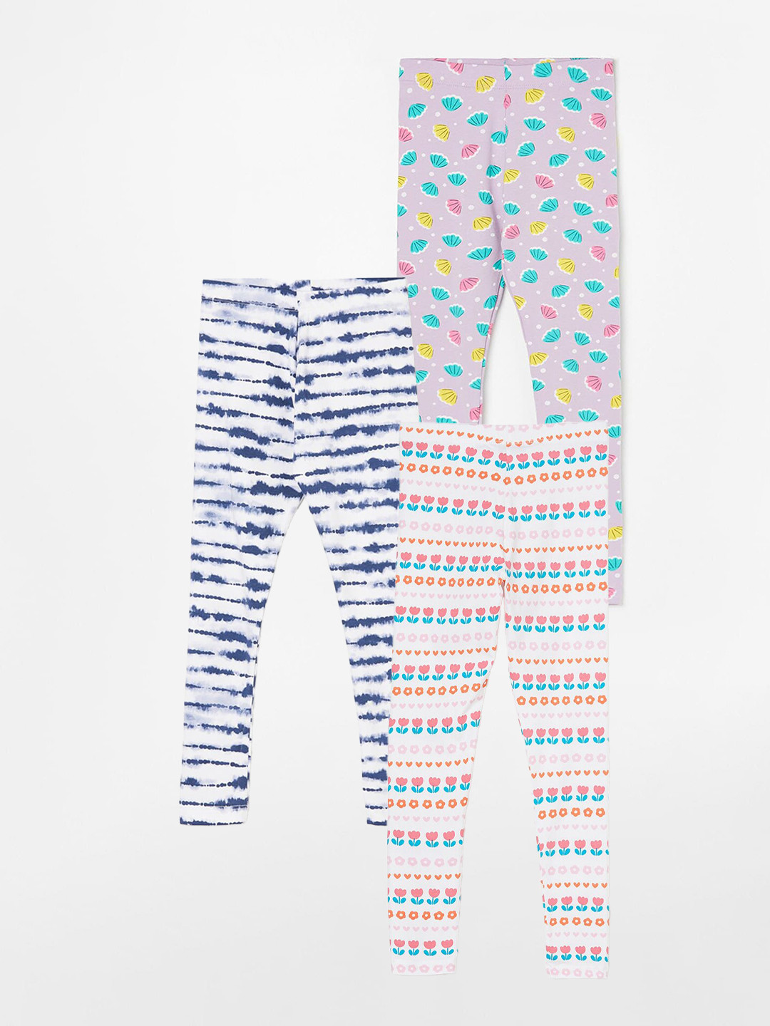 

Fame Forever by Lifestyle Girls Pack Of 3 Printed Ankle Length Leggings, White