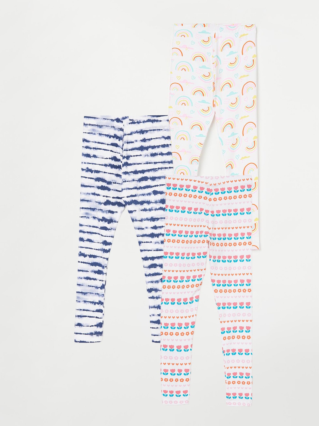 

Fame Forever by Lifestyle Girls Pack Of 3 Printed Ankle Length Leggings, White
