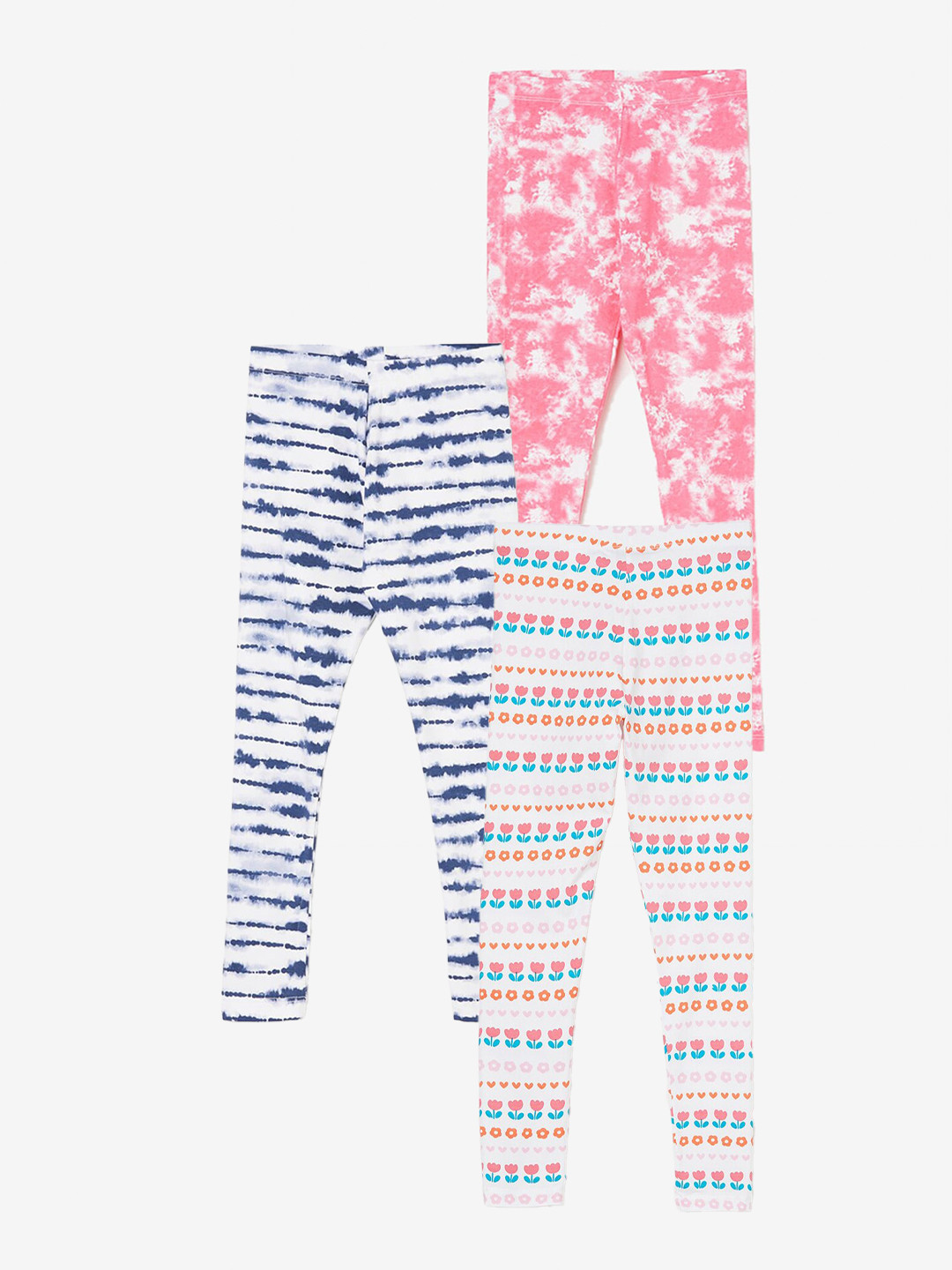 

Fame Forever by Lifestyle Girls Pack Of 3 Printed Ankle Length Leggings, White