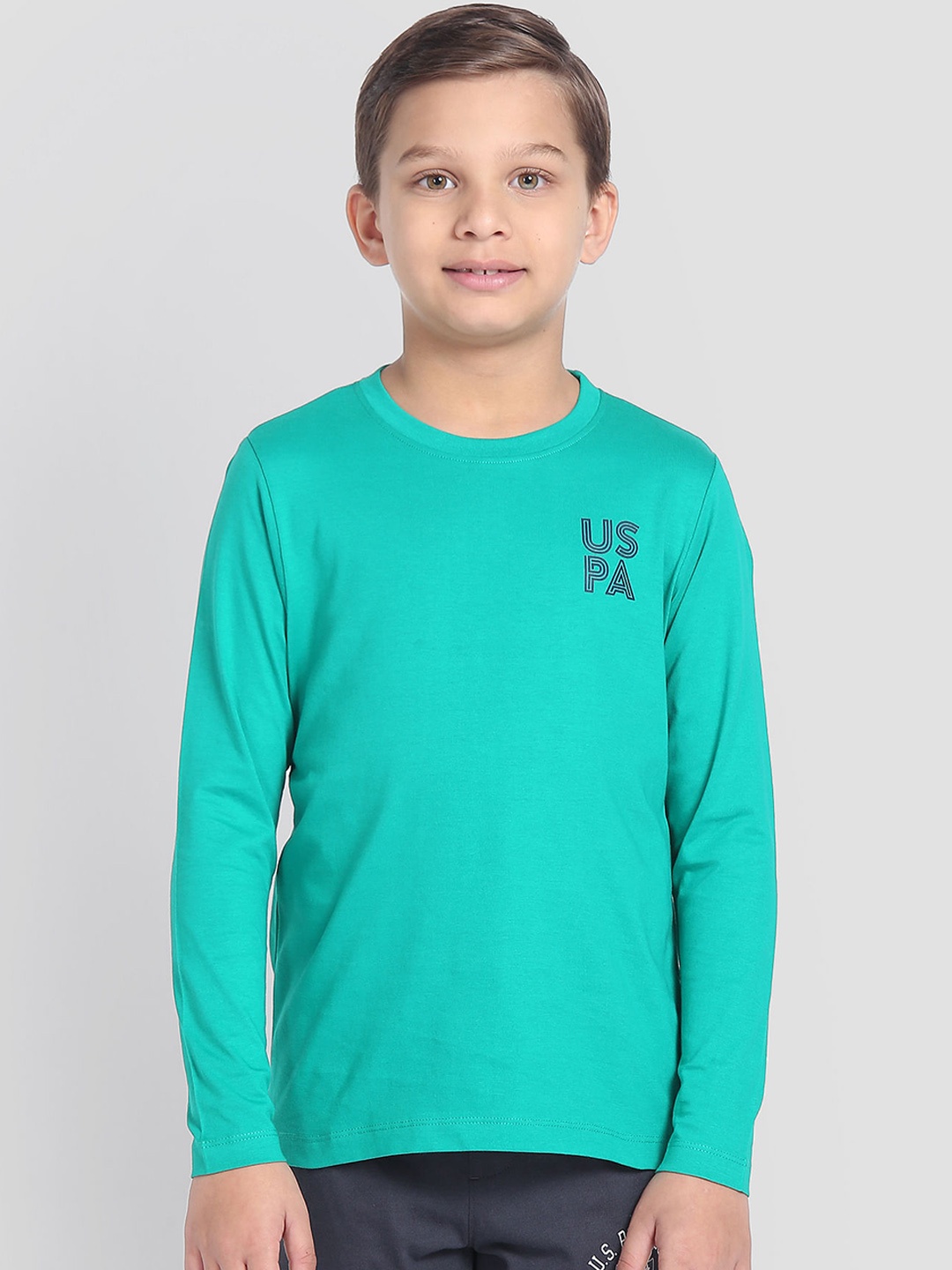 

U.S. Polo Assn. Boys Pure Cotton OKE02 Lounge T-Shirt, Sea green