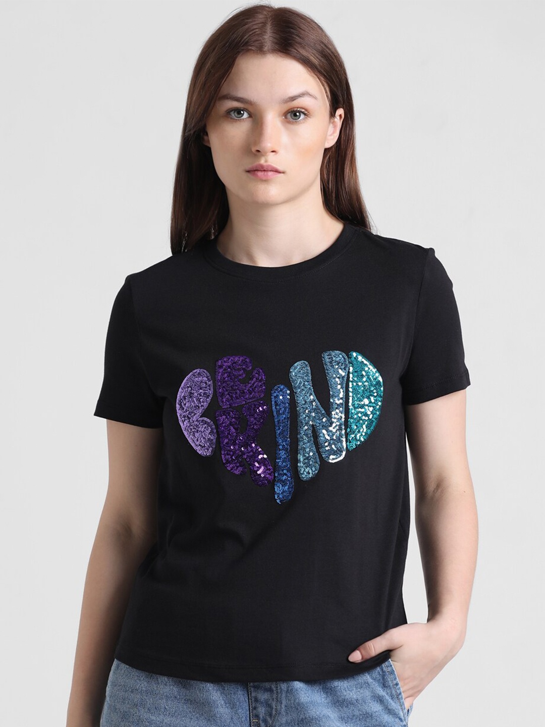 

ONLY Graphic Printed T-shirt, Black