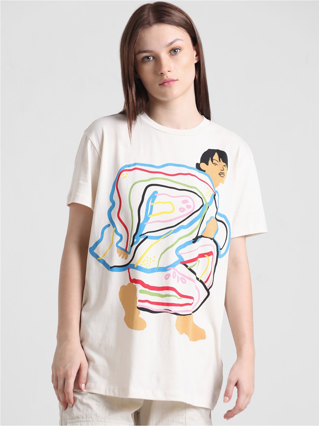 

ONLY Graphic Printed T-shirt, White