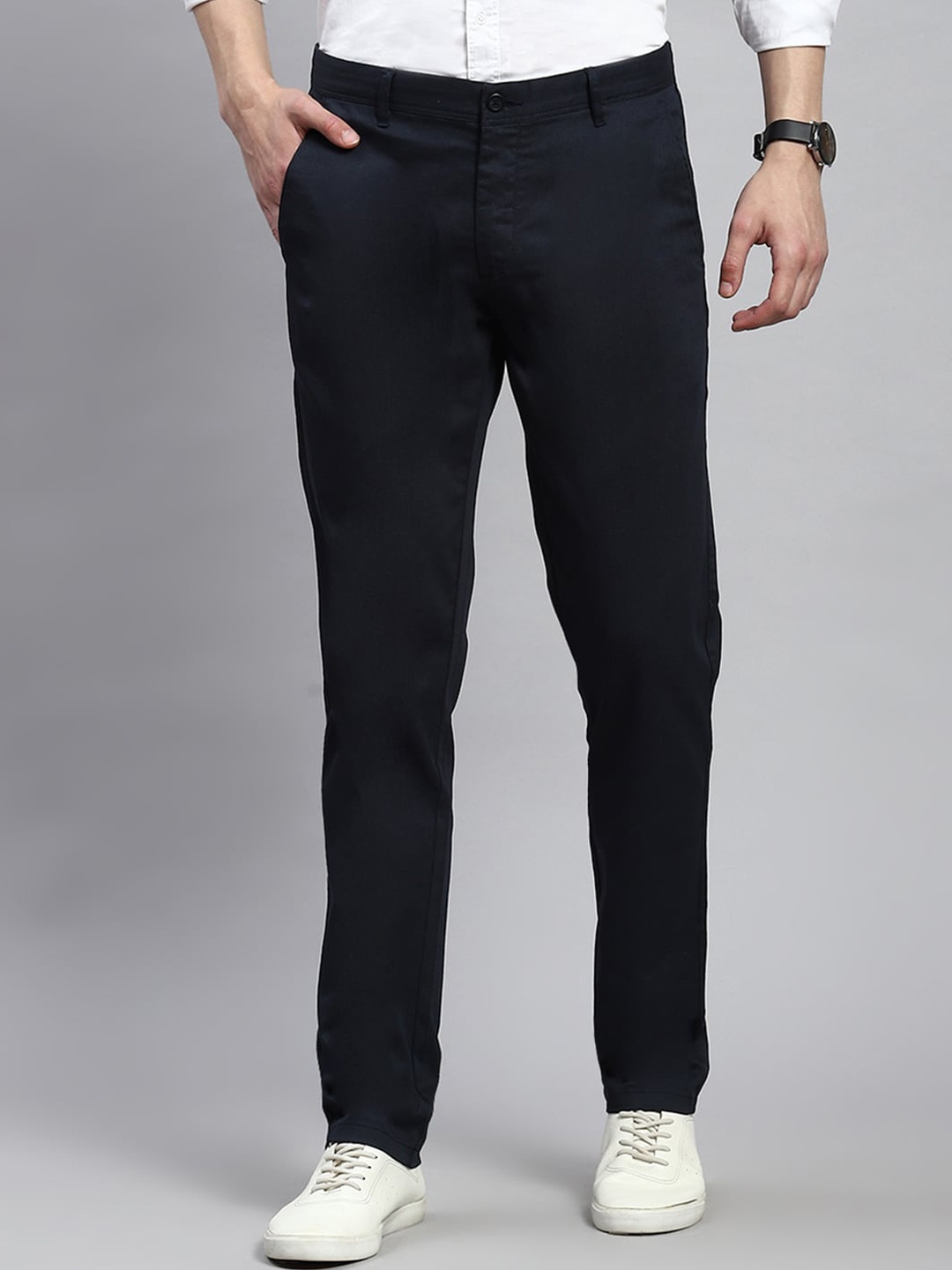 

Monte Carlo Men Tapered Fit Trousers, Navy blue