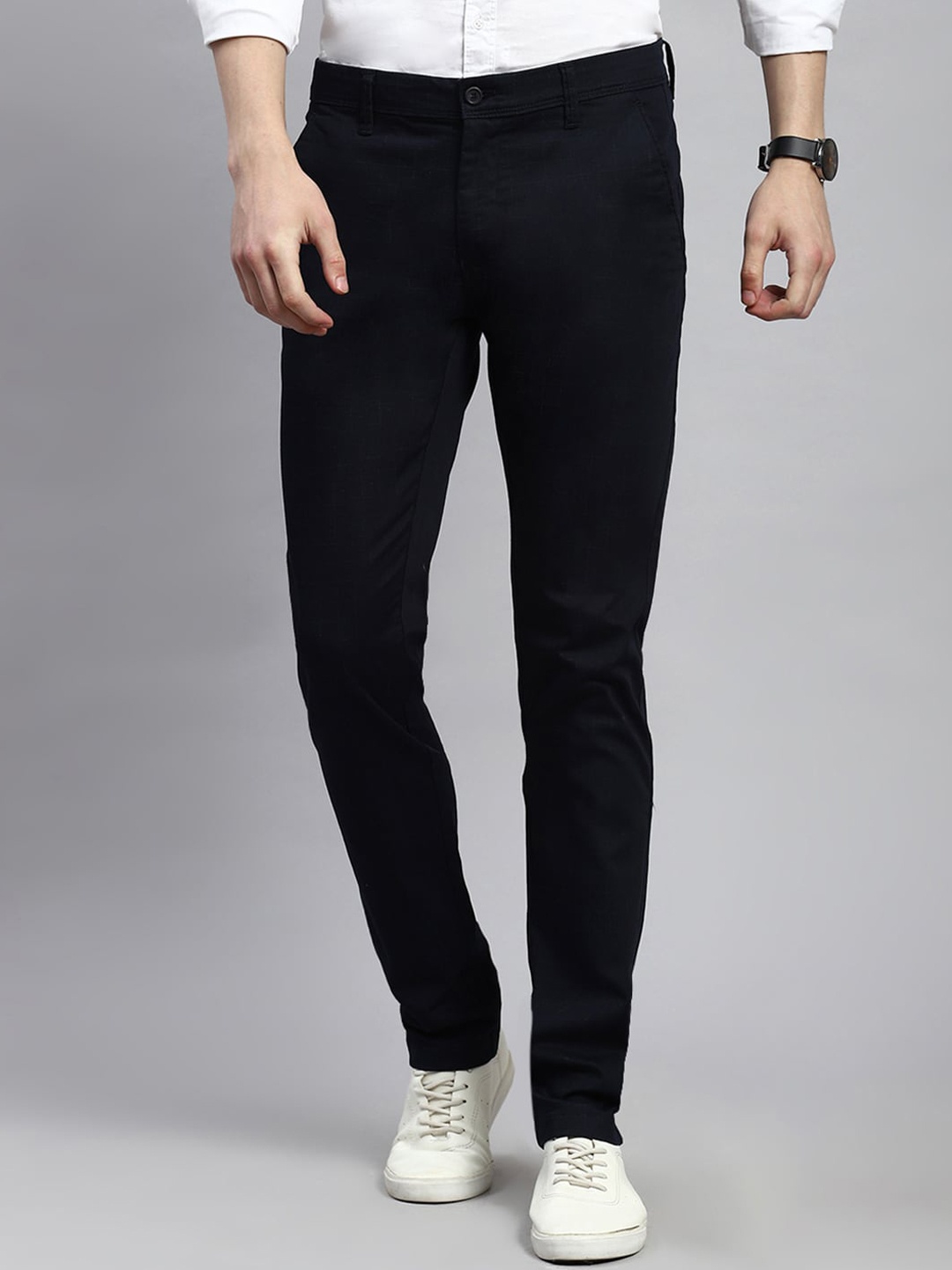 

Monte Carlo Men Tapered Fit Trousers, Navy blue