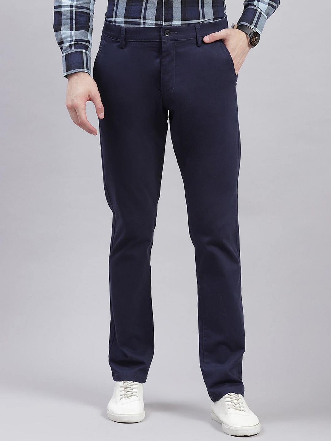 

Monte Carlo Men Tapered Fit Chinos Trousers, Navy blue