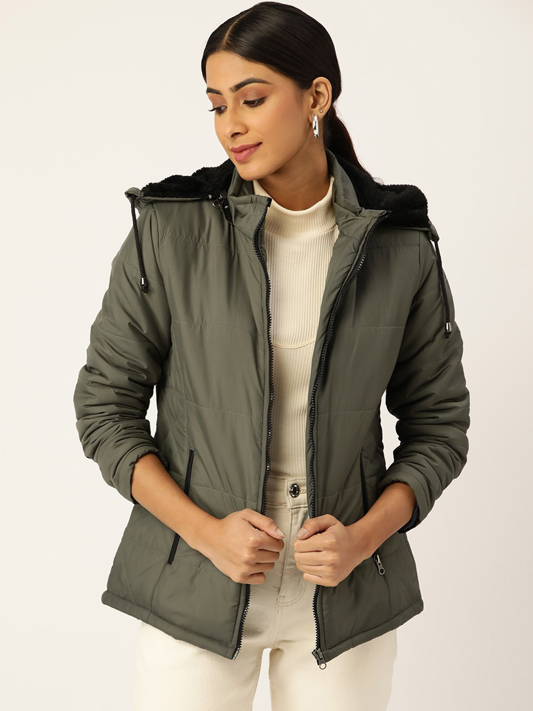 

Chemistry Hooded Padded Jacket, Green