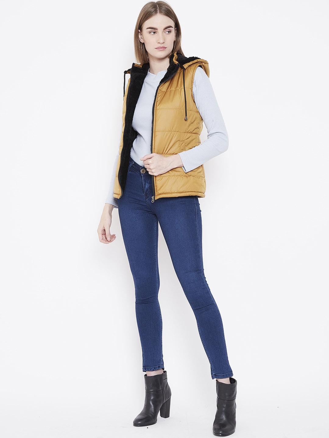 

Chemistry Faux Fur Trim Hood Sheen Puffer Jacket, Yellow