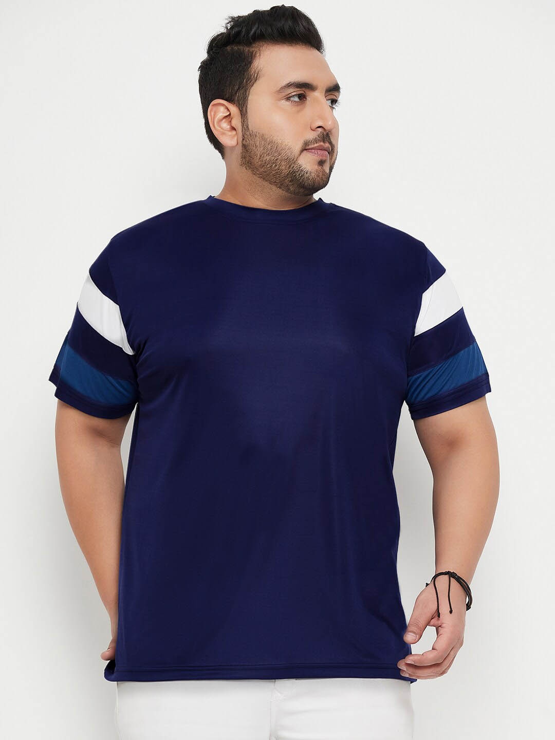 

bigbanana Plus Size Round Neck Casual T-shirt, Blue