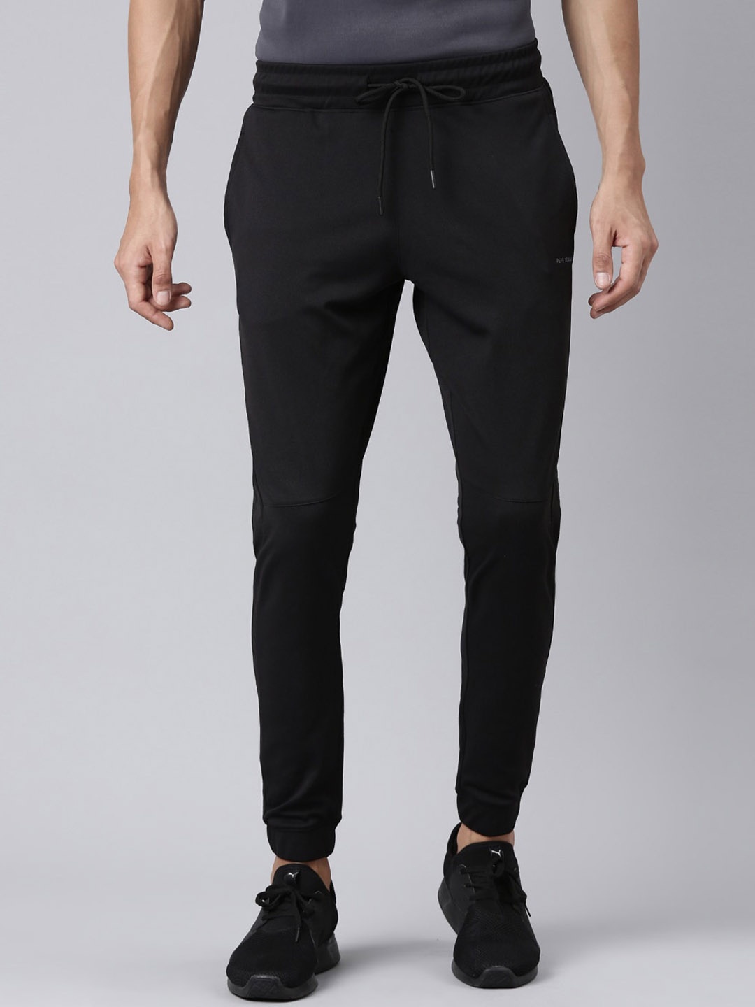 

Pepe Jeans Men Mid-Rise Sports Joggers, Black