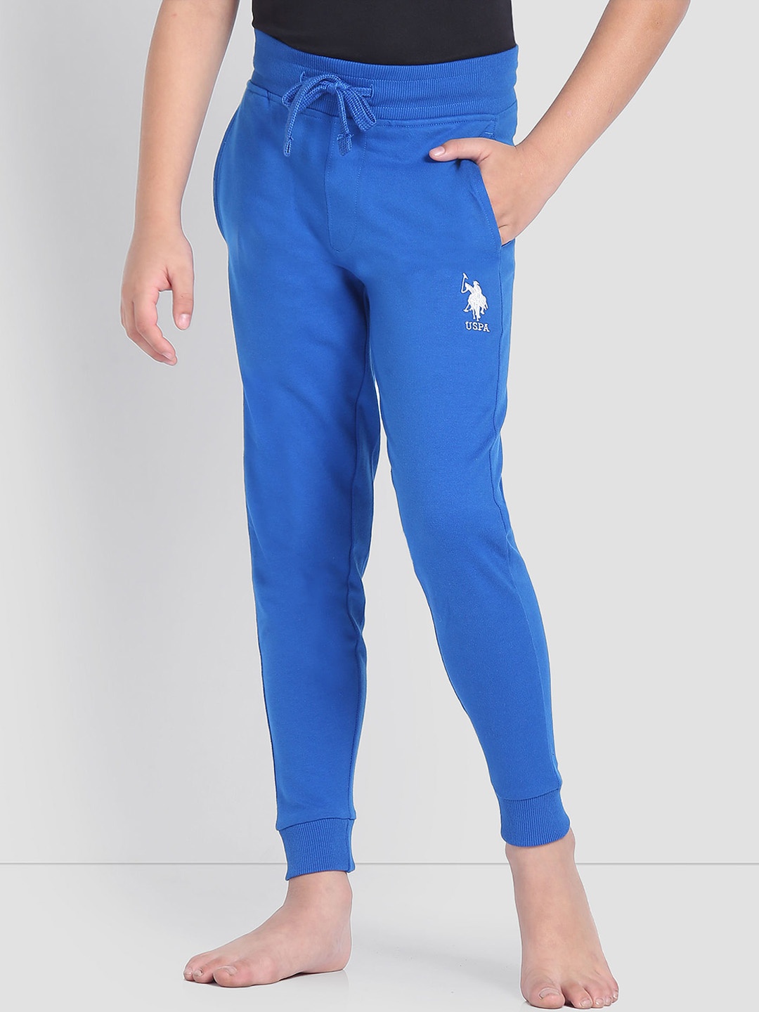 

U.S. Polo Assn. Boys Mid Rise Drawstring Waist OKJ01 Joggers, Blue
