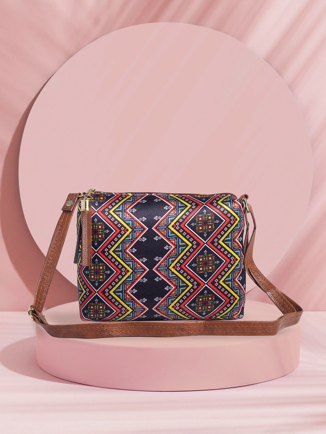 

Golden Peacock Embellished PU Swagger Hobo Bag, Blue