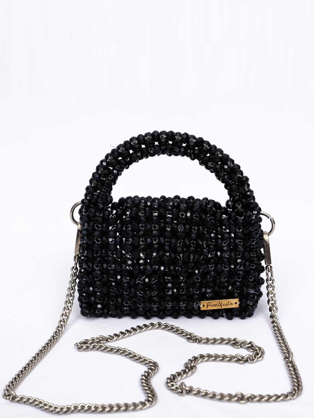 

Pearlfiesta Embellished Bucket Sling Bag, Black