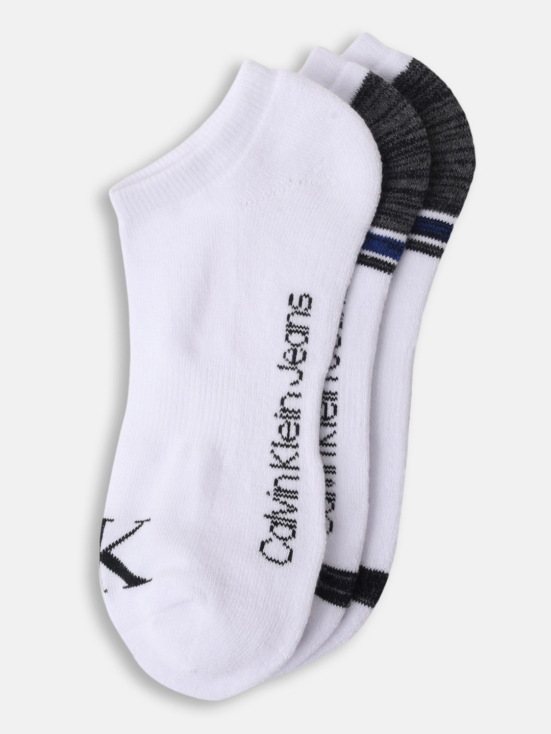 

Calvin Klein Pack of 3 Logo Detail Cotton Ankle Length Socks, White
