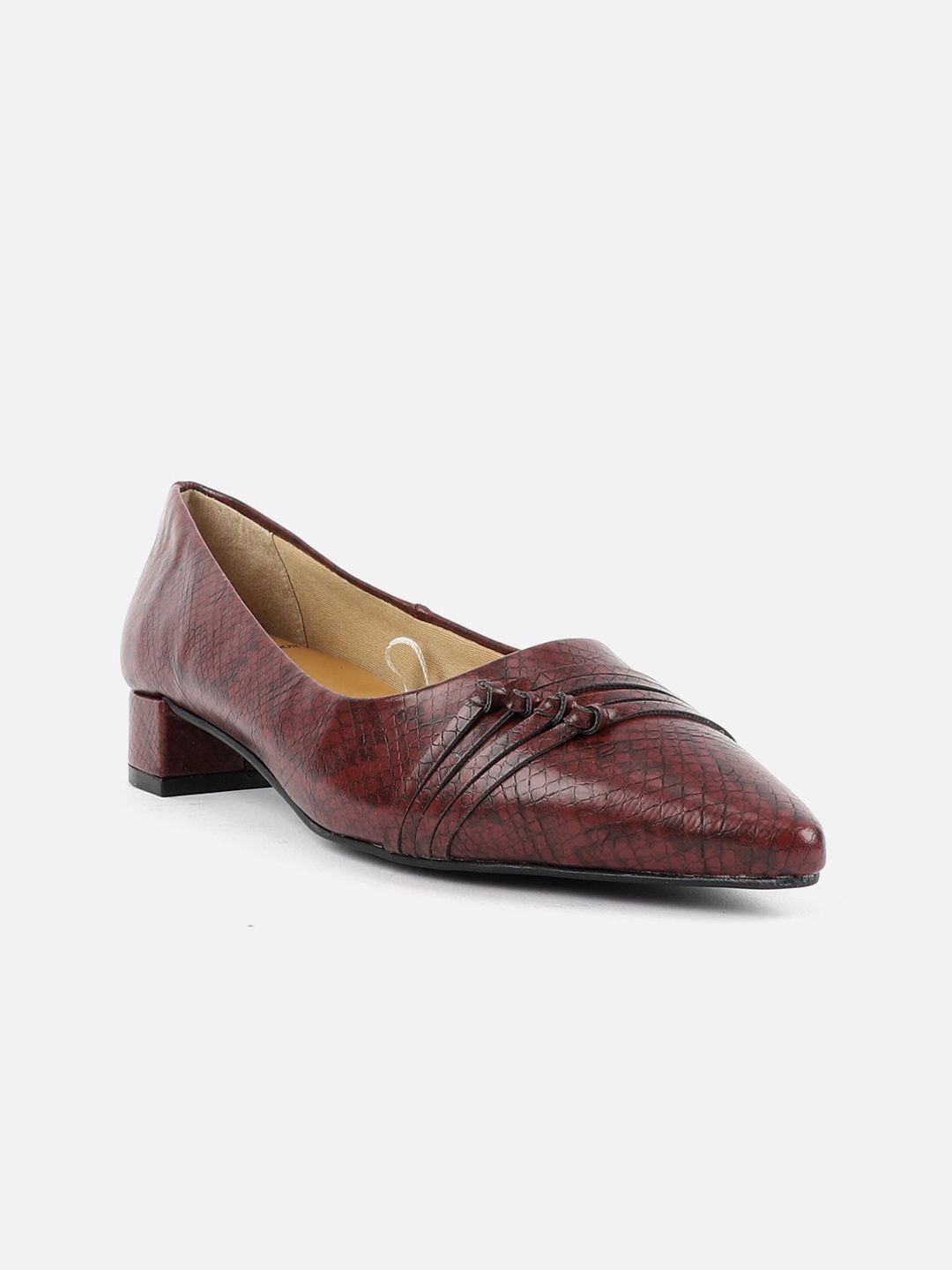 

Carlton London Textured Pointed Toe Block Pumps, Maroon