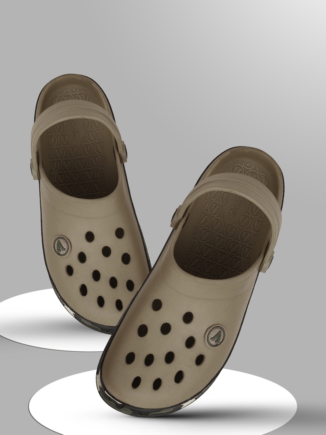 

Aqualite Women Printed Clogs, Khaki