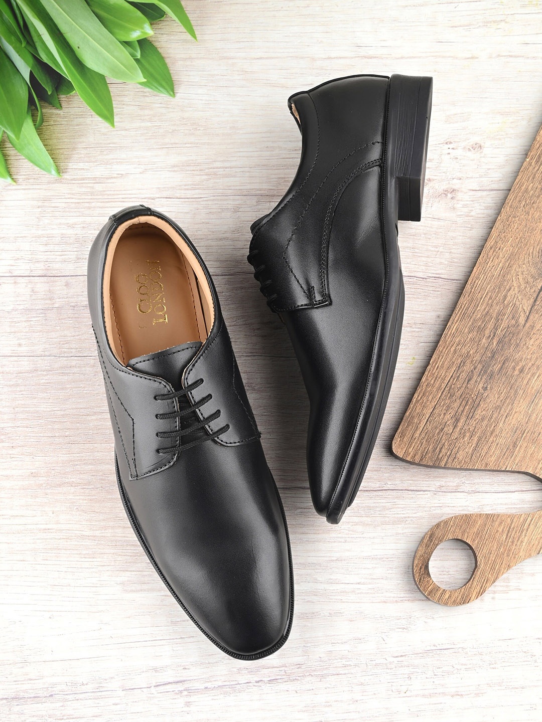 

CLOG LONDON Men Leather Formal Derbys, Black