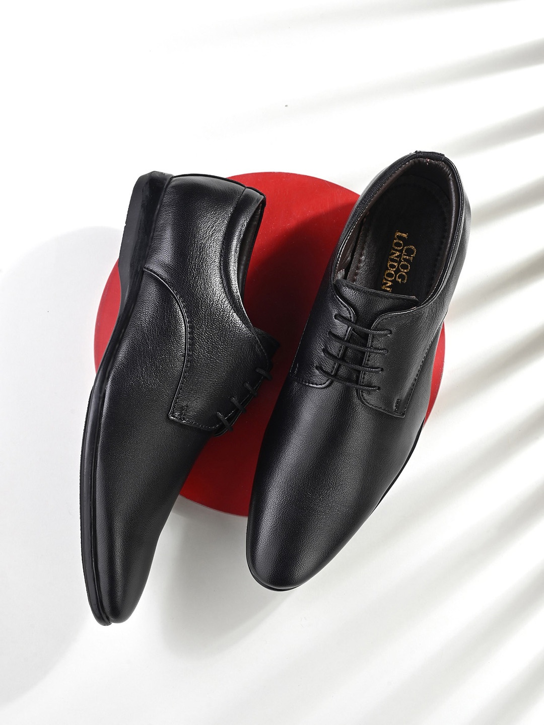 

CLOG LONDON Men Leather Formal Derbys, Black
