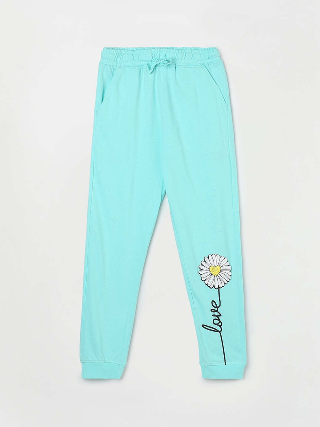 

Fame Forever by Lifestyle Girls Floral Printed Cotton Joggers, Blue