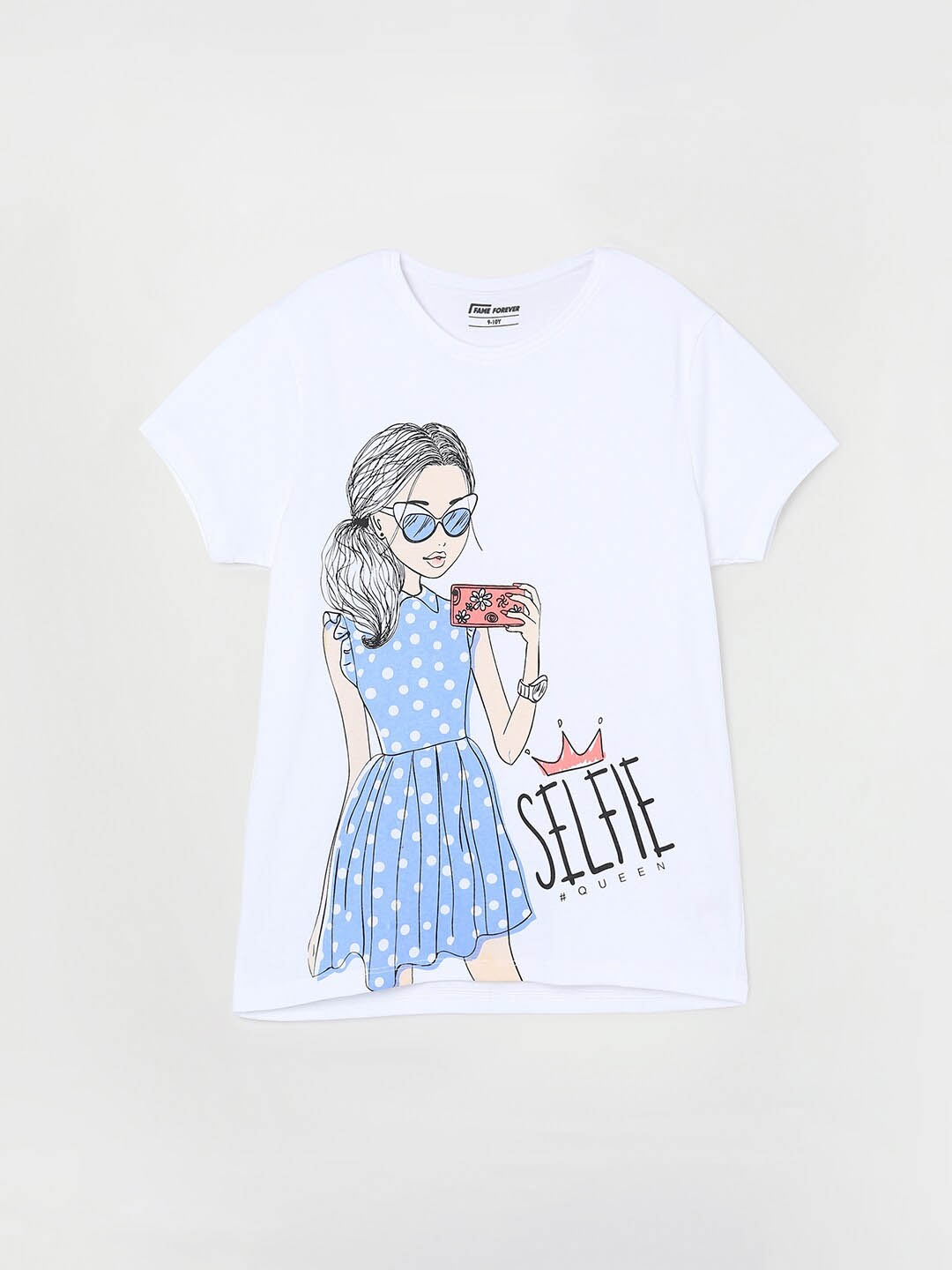 

Fame Forever by Lifestyle Girls Graphic Printed Cotton T-shirt, White