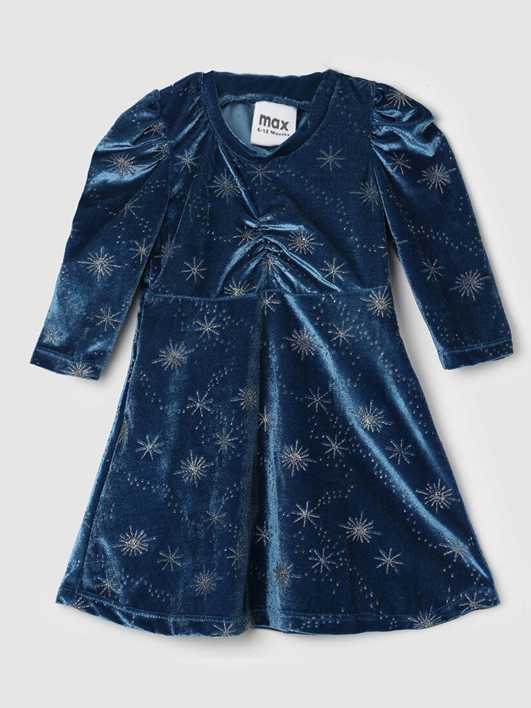 

max Girls Ethnic Motifs Printed A Line Dress, Green