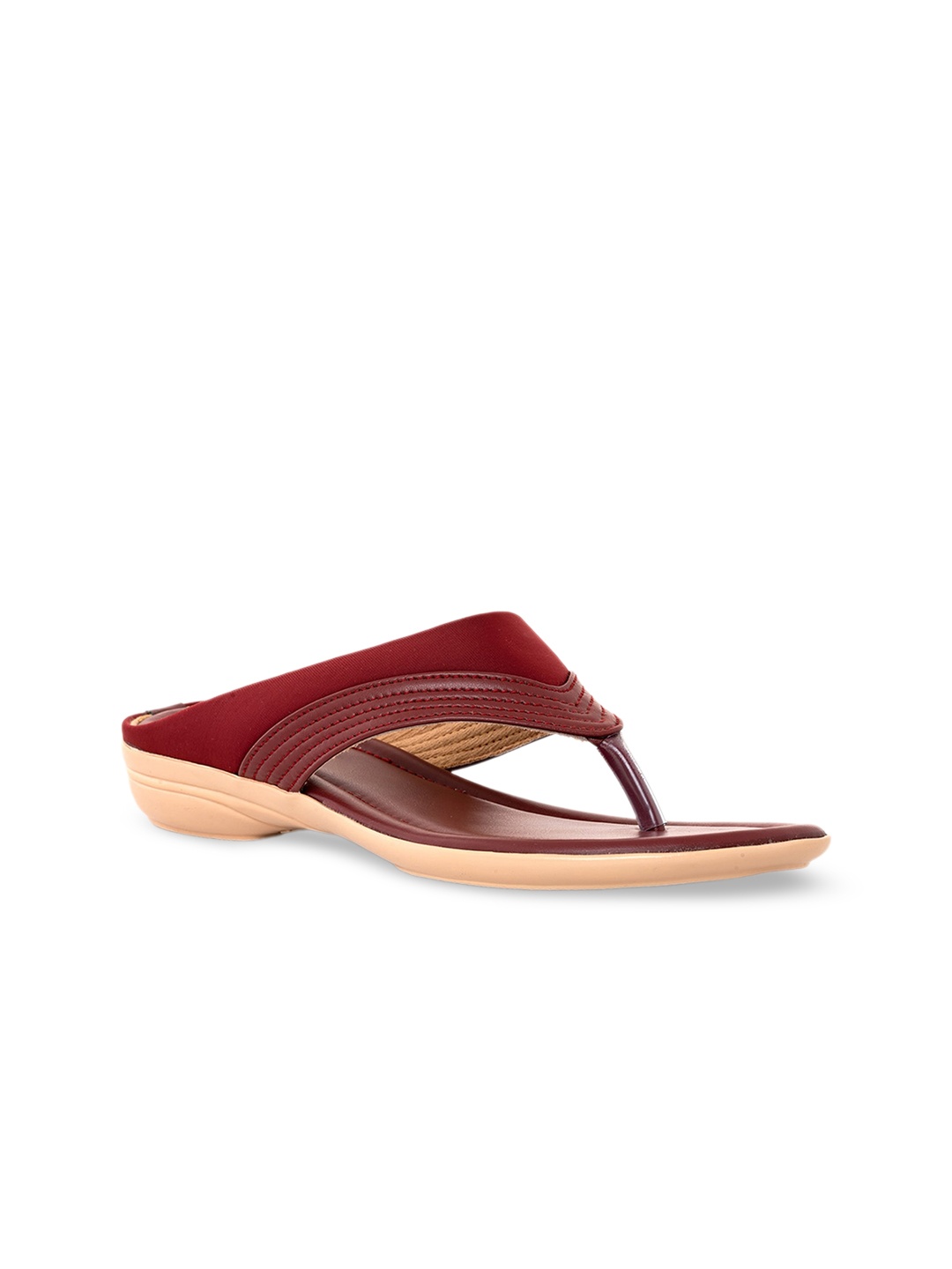 

Khadims Thong Strap Open Toe Flats, Maroon