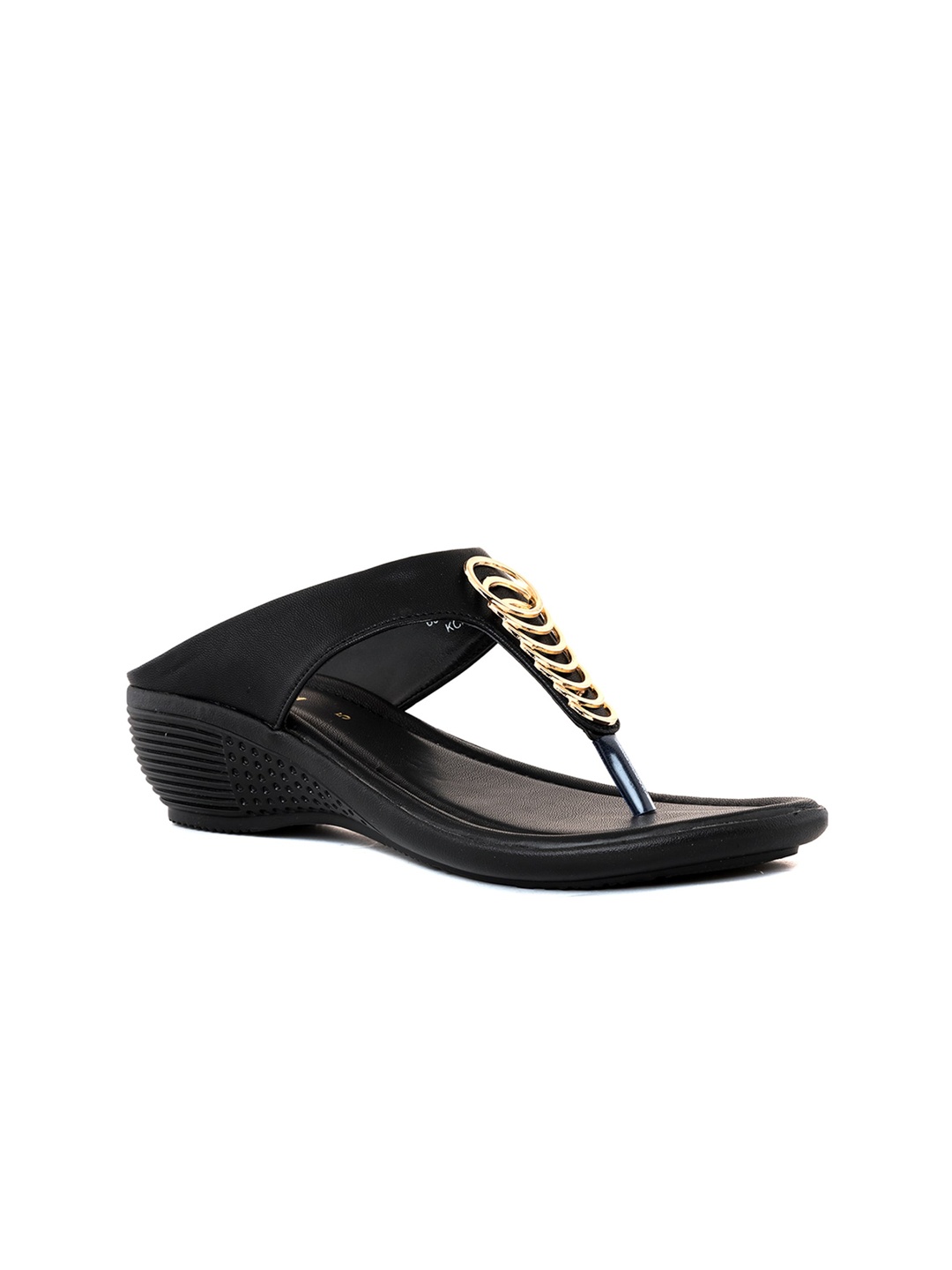 

Khadims Open Toe Wedge Heels, Black