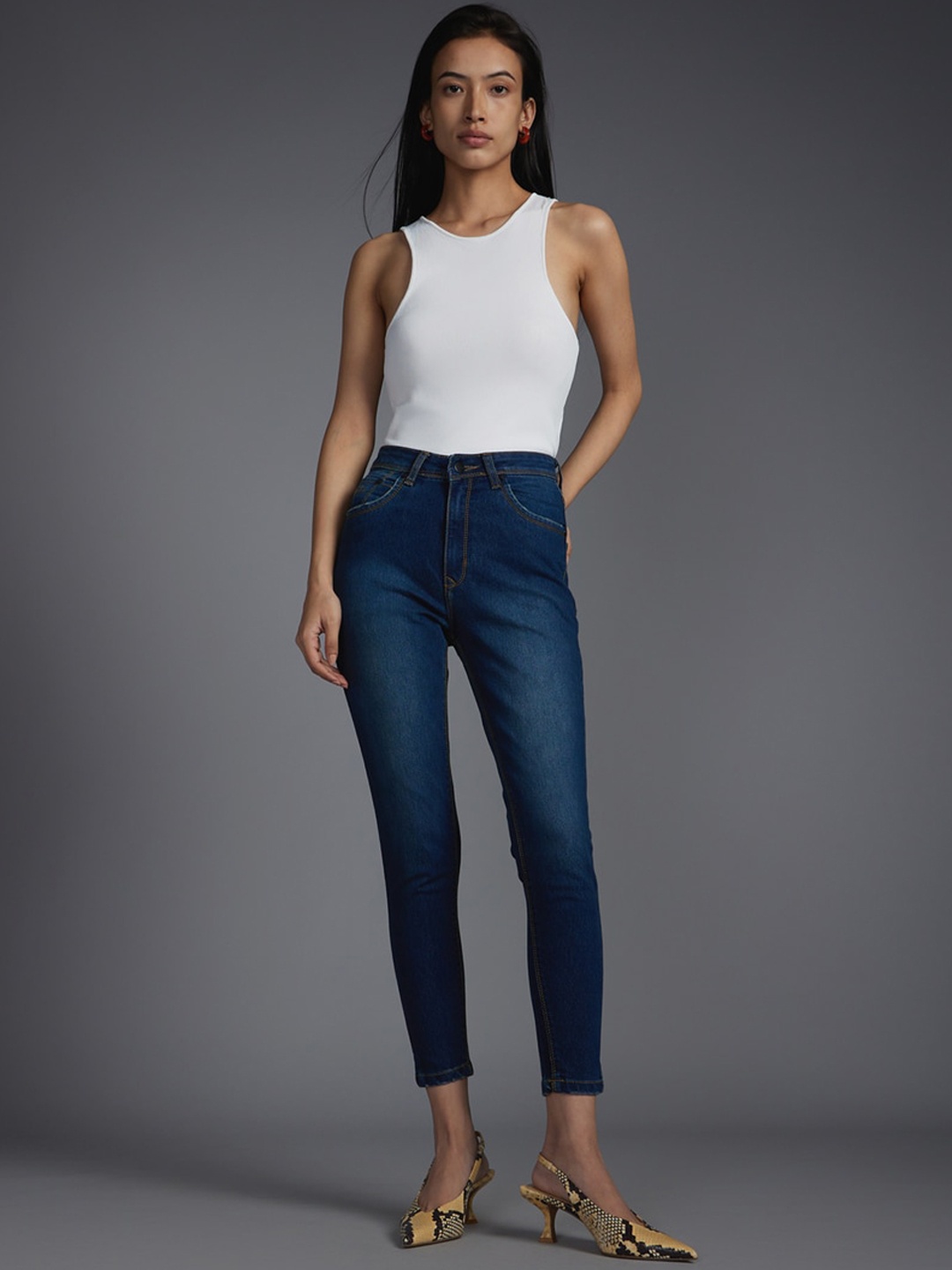 

Recap Women Narrow Skinny Fit High-Rise Light Fade Jeans, Blue
