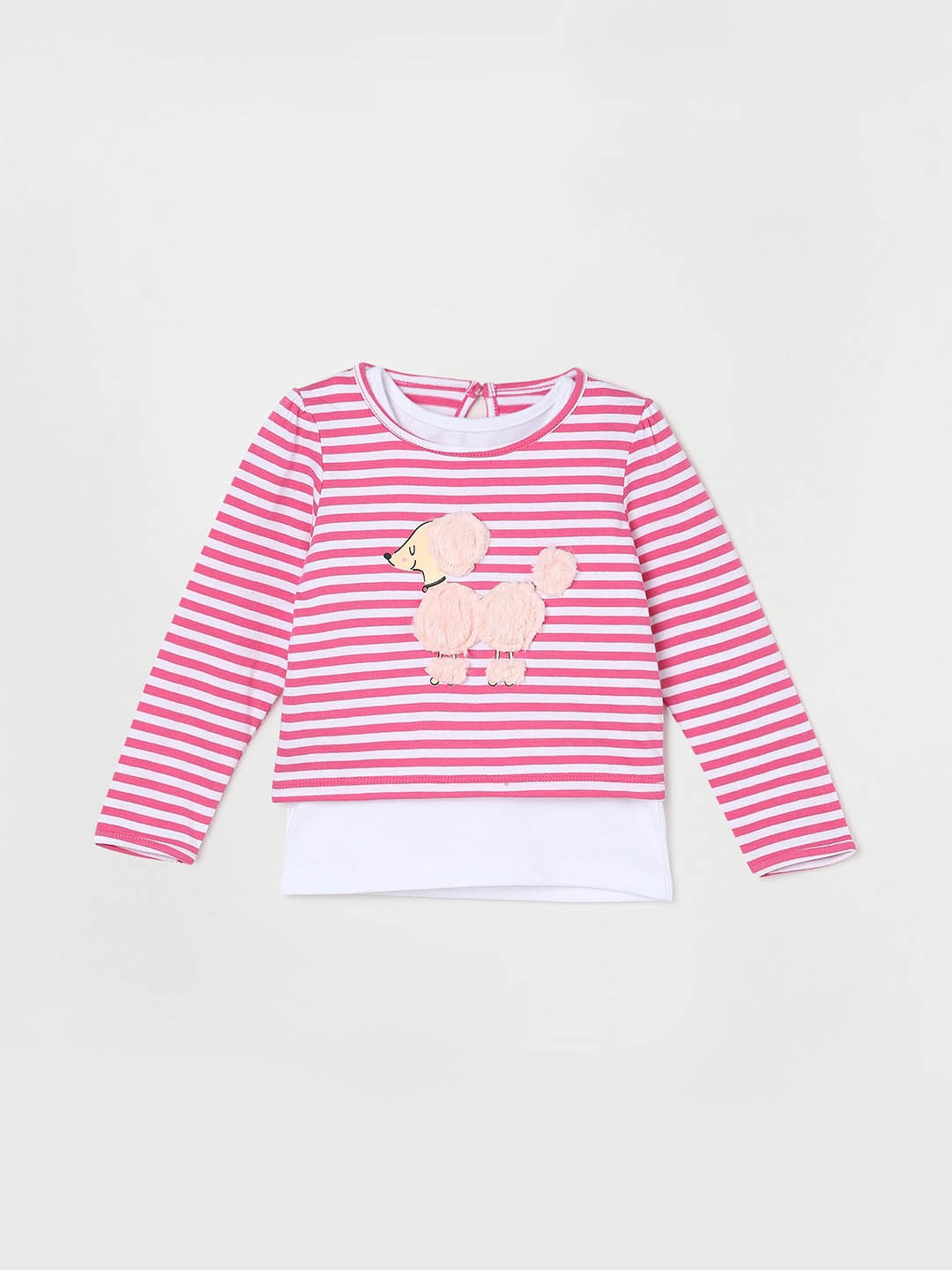 

Juniors by Lifestyle Girls Striped Cotton T-shirt, Pink