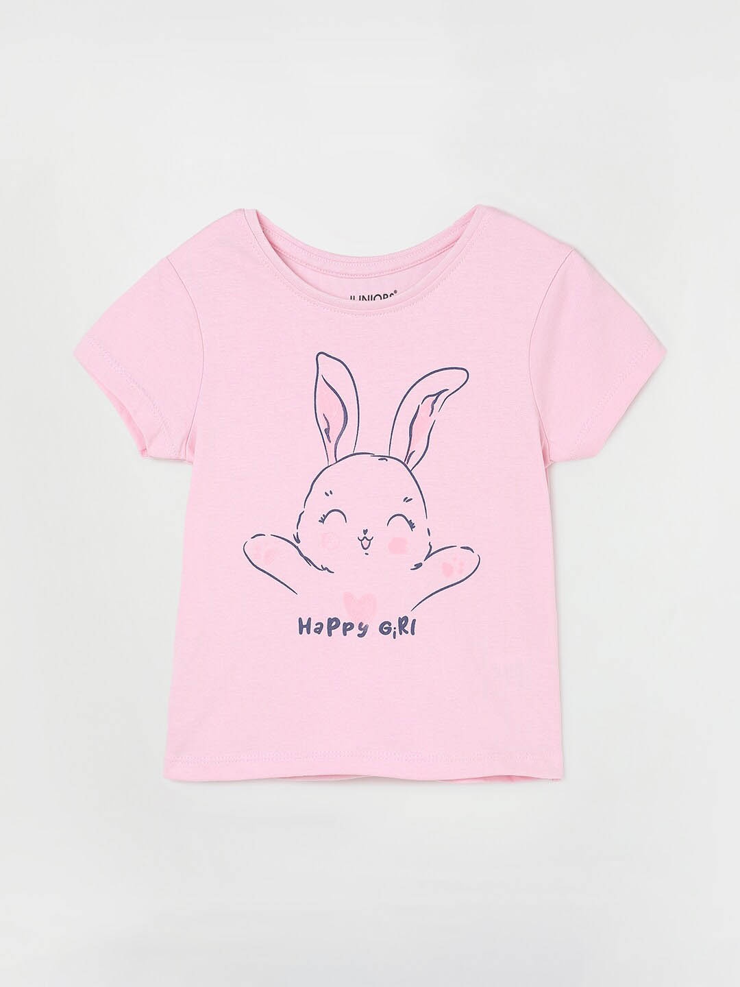 

Juniors by Lifestyle Girls Graphic Printed Cotton T-shirt, Pink