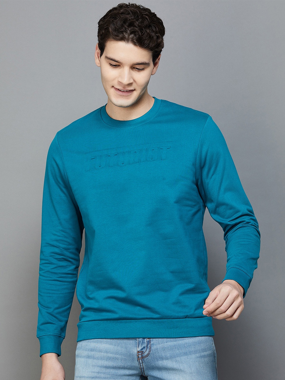 

Bossini Round Neck Cotton Sweatshirt, Teal