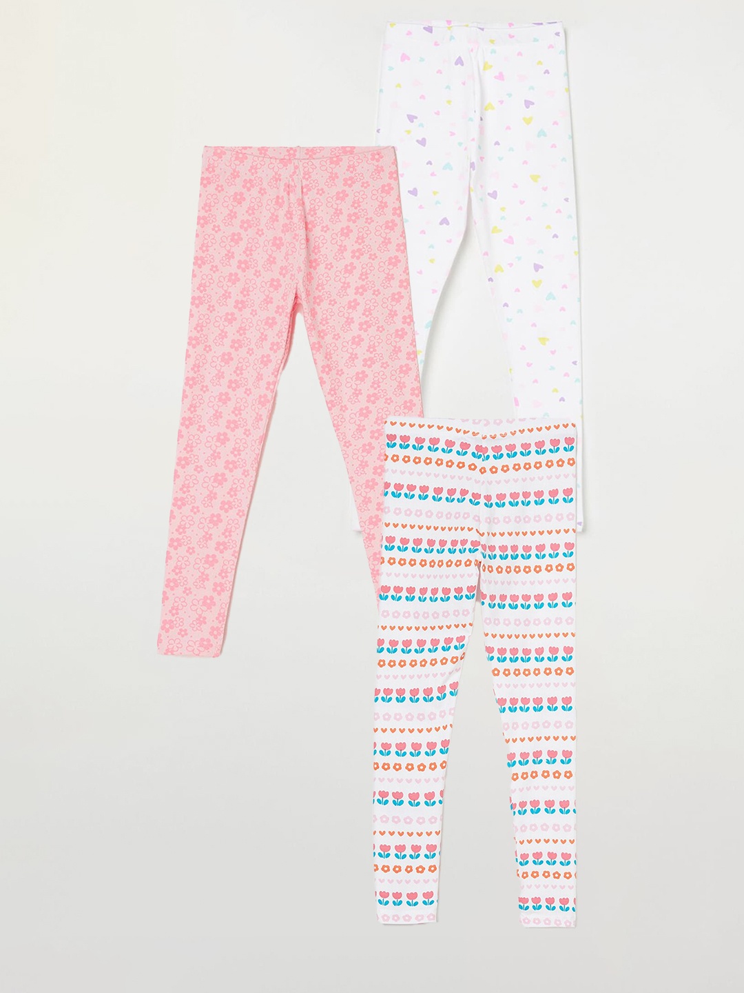 

Fame Forever by Lifestyle Girls Pack Of 3 Printed Ankle Length Leggings, White
