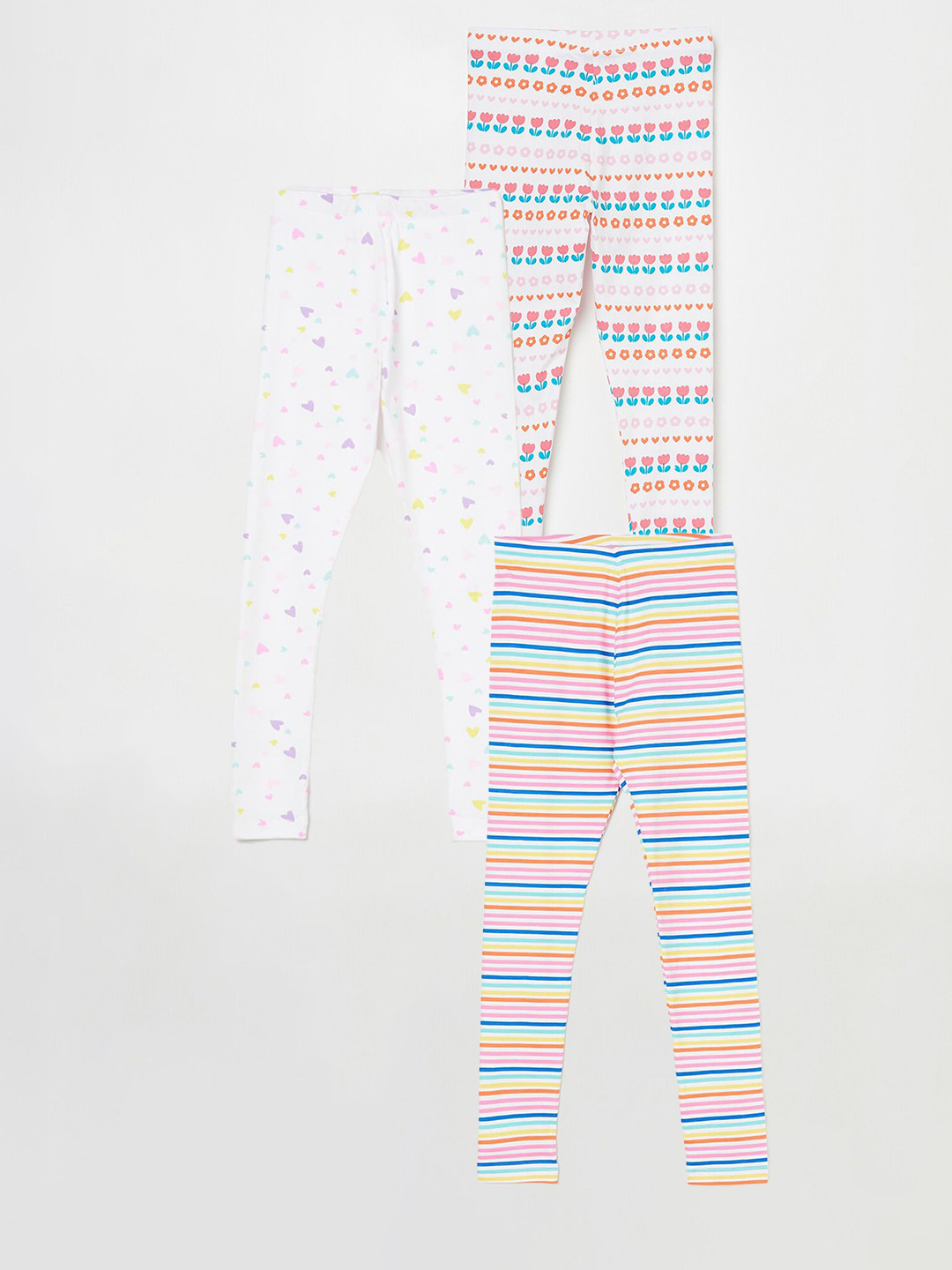 

Fame Forever by Lifestyle Girls Pack Of 3 Printed Ankle Length Leggings, Blue