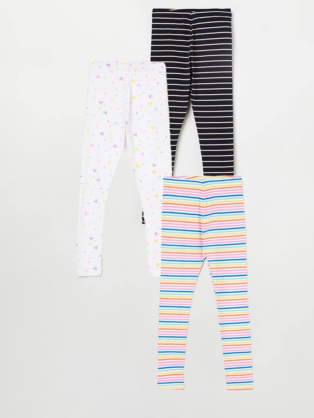 

Fame Forever by Lifestyle Girls Pack Of 3 Printed Ankle Length Leggings, White