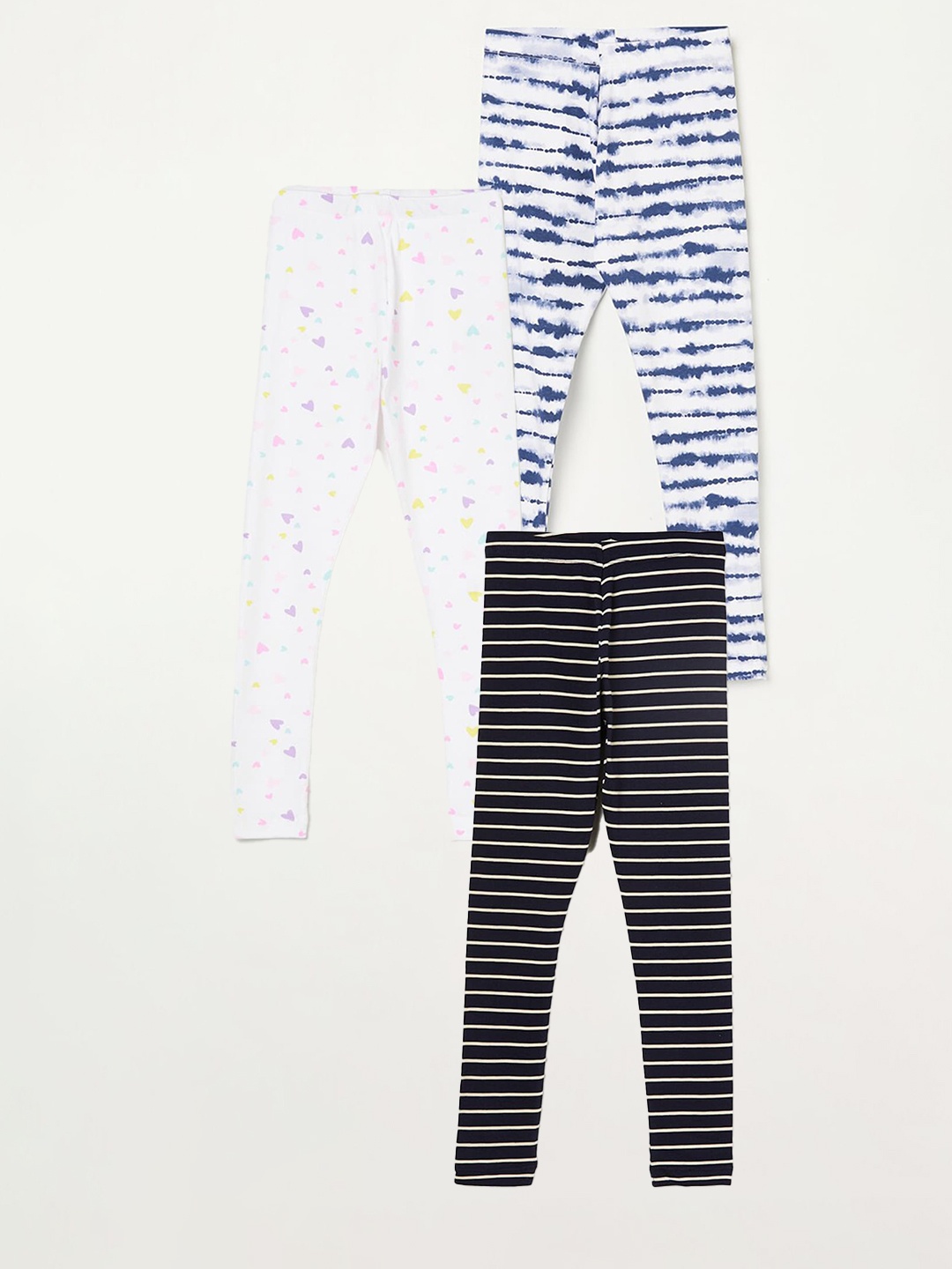 

Fame Forever by Lifestyle Girls Pack Of 3 Printed Pure Cotton Ankle Length Leggings, Blue
