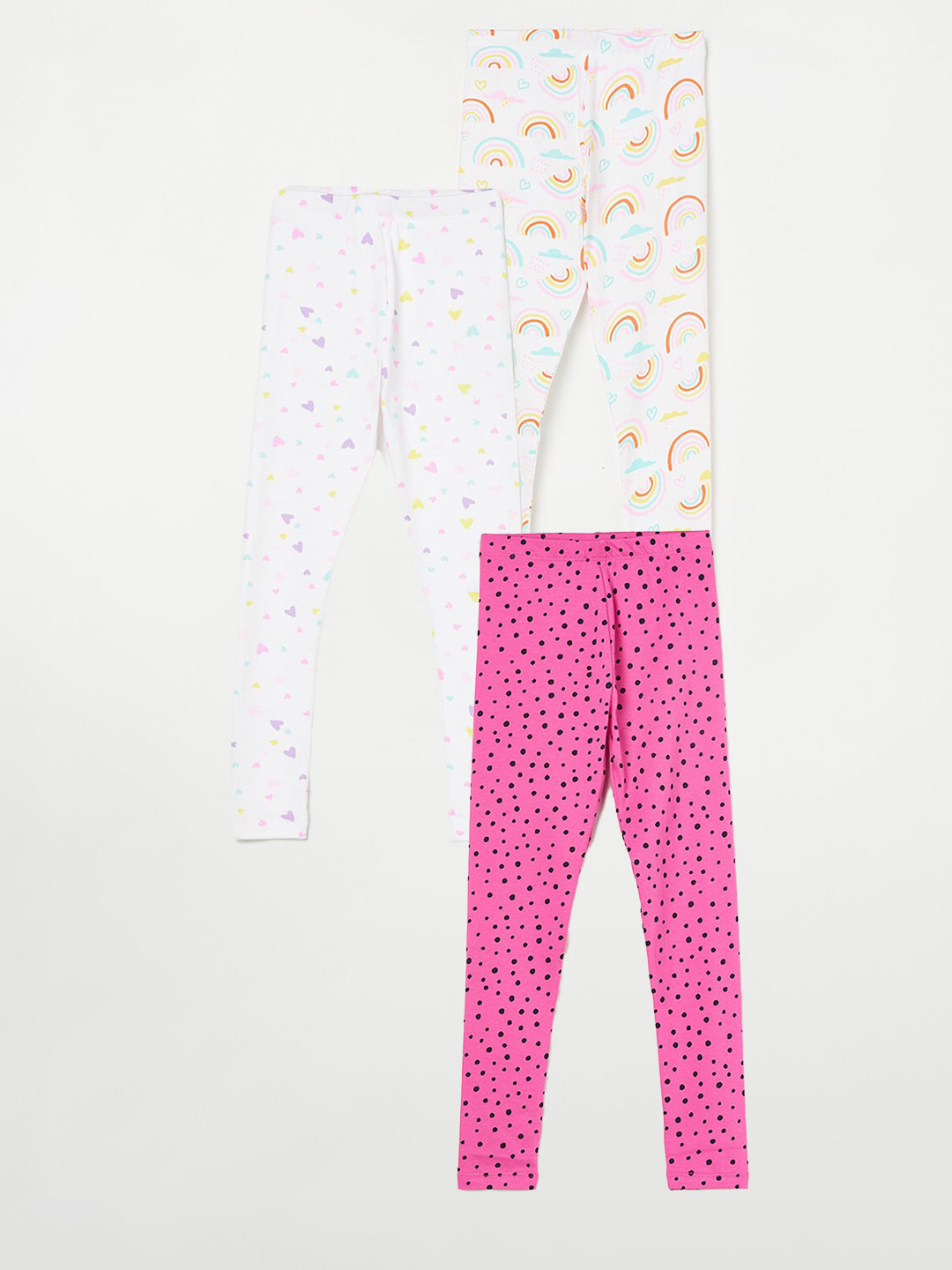 

Fame Forever by Lifestyle Girls Pack Of 3 Printed Ankle Length Leggings, Pink